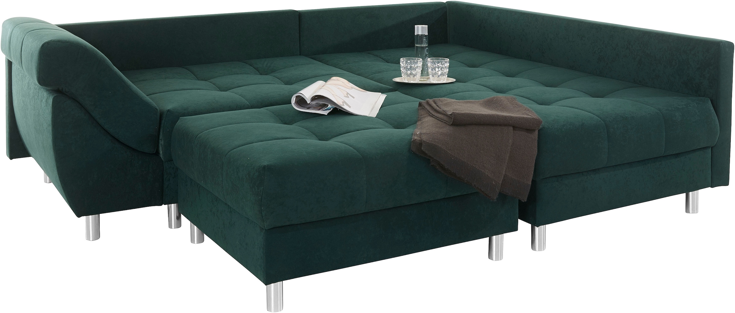 COLLECTION AB Ecksofa »(Spar-Set) Innsbruck L-Form und Hocker«, (Spar-Set), Ecksofa und Hocker, Recamiere links oder rechts montierbar