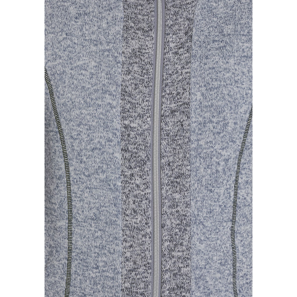 KangaROOS Kapuzensweatjacke, aus weichen Fleece im zweifarbigen Design