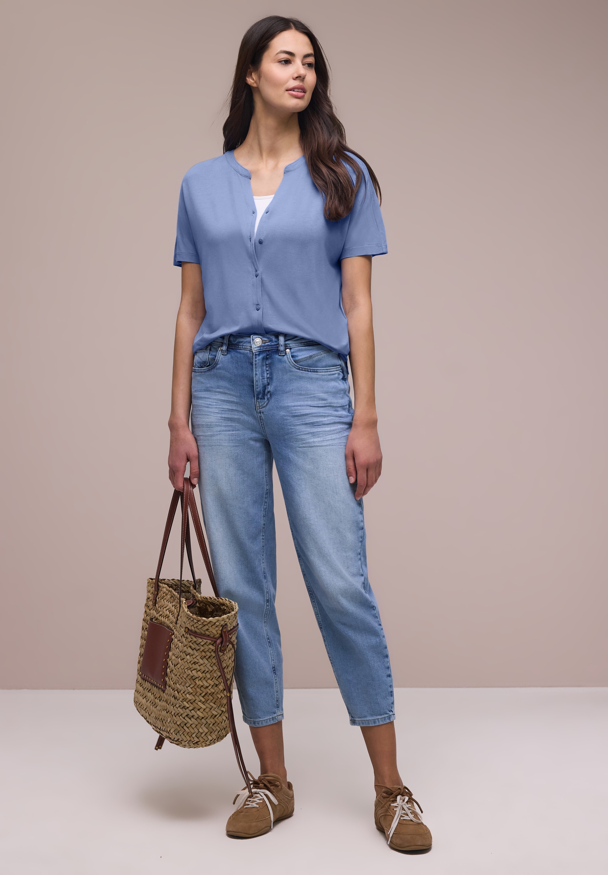 STREET ONE Blusenshirt Sommershirt im Tunika-Look