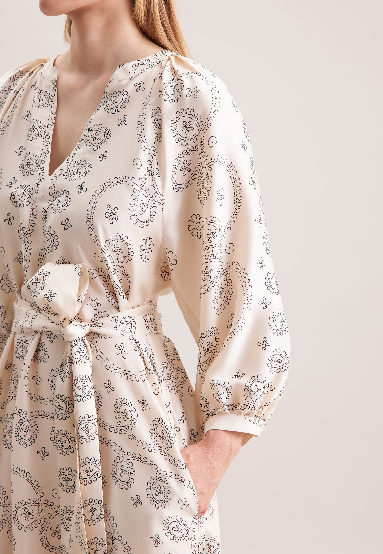 seidensticker Sommerkleid 3/4 V-Neck Druck