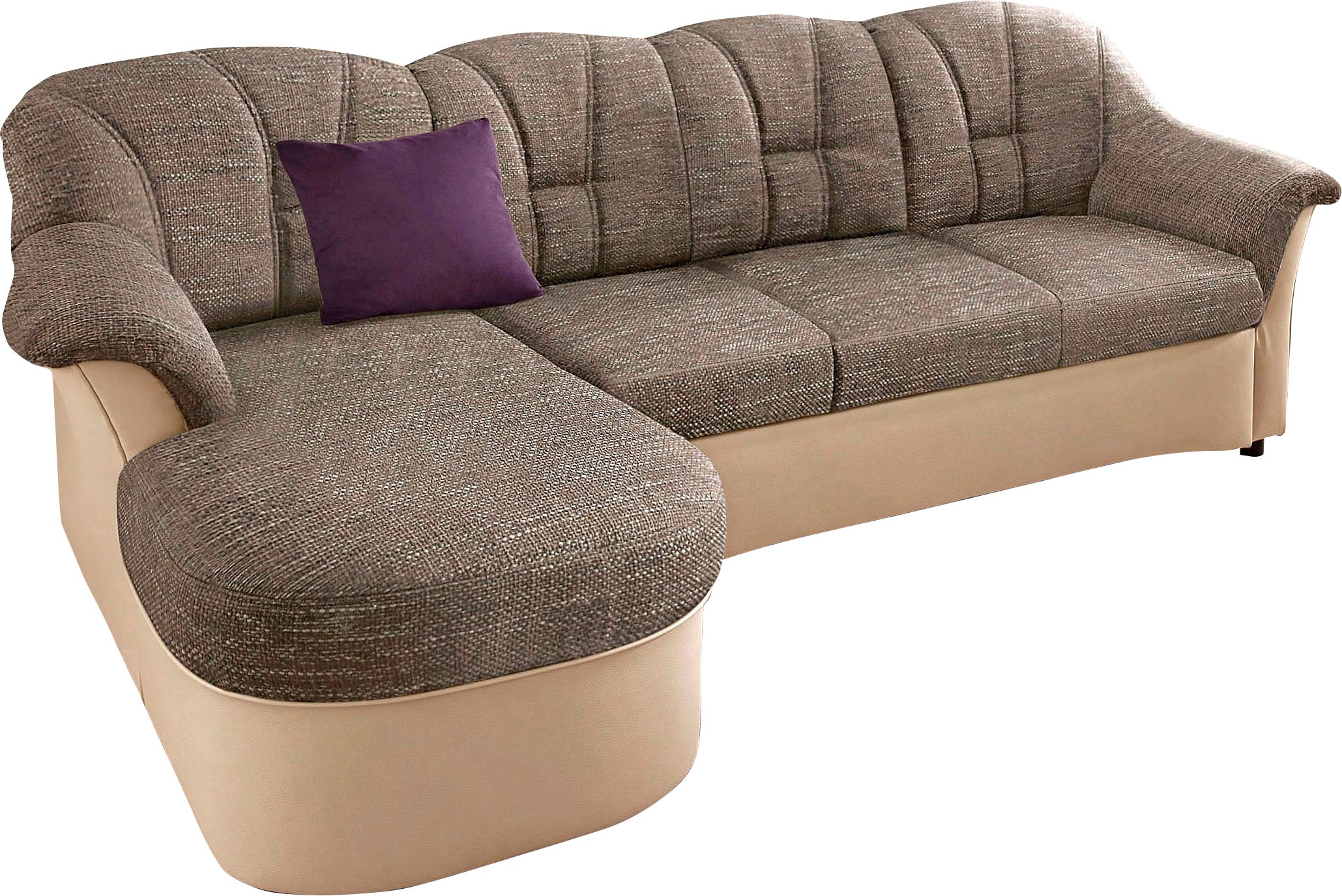 DOMO collection Ecksofa »Flores Schlafsofa, B/T/H: 233/142/86 cm, L-Form«, wahlweise mit Bettfunktion, wahlweise mit Federkern, auch in Leder