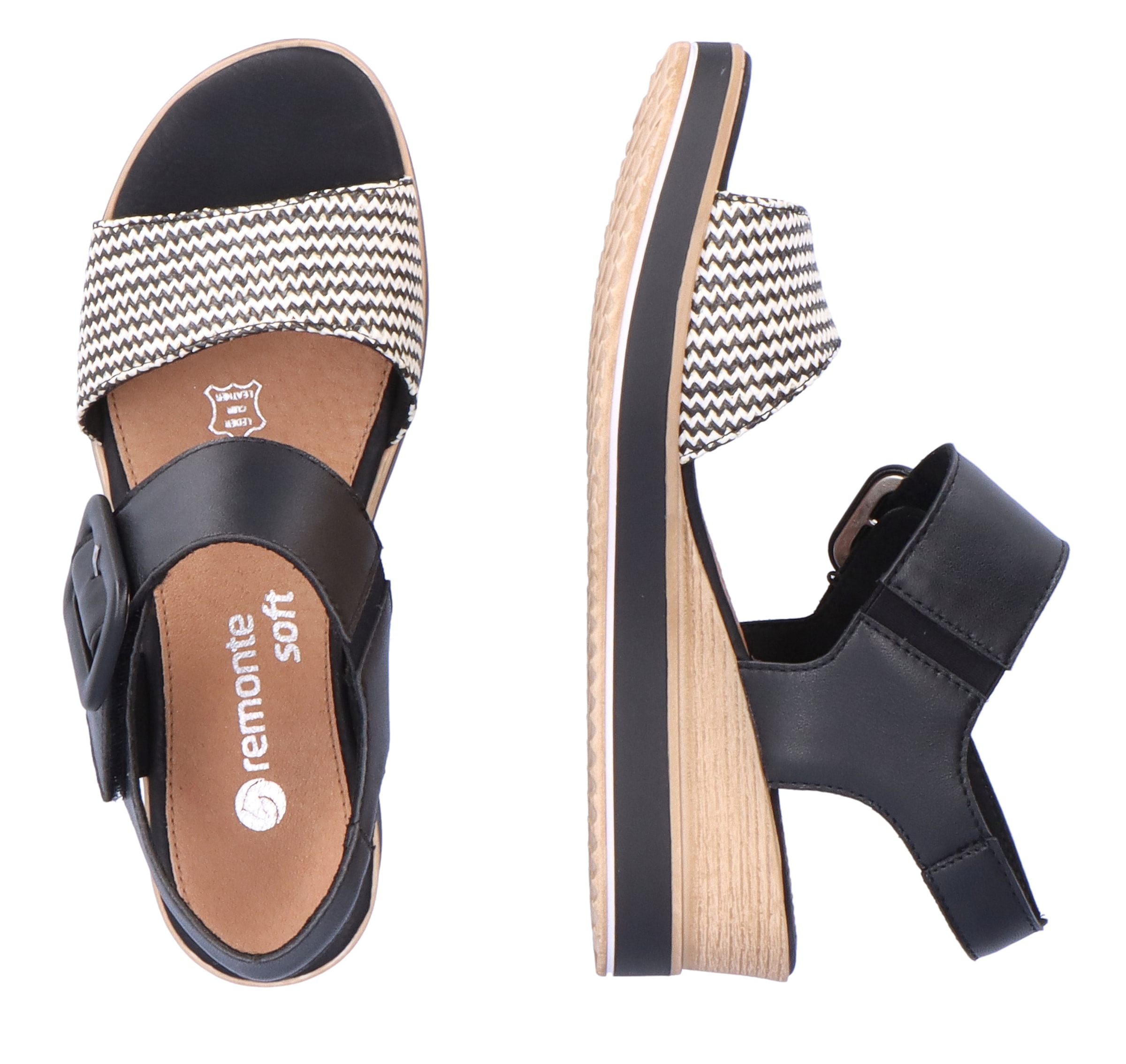 Remonte Sandalette »ELLE-Collection«  Sommerschuh, Sandale, Bequemschuh mit Klett unter der Zierschnalle