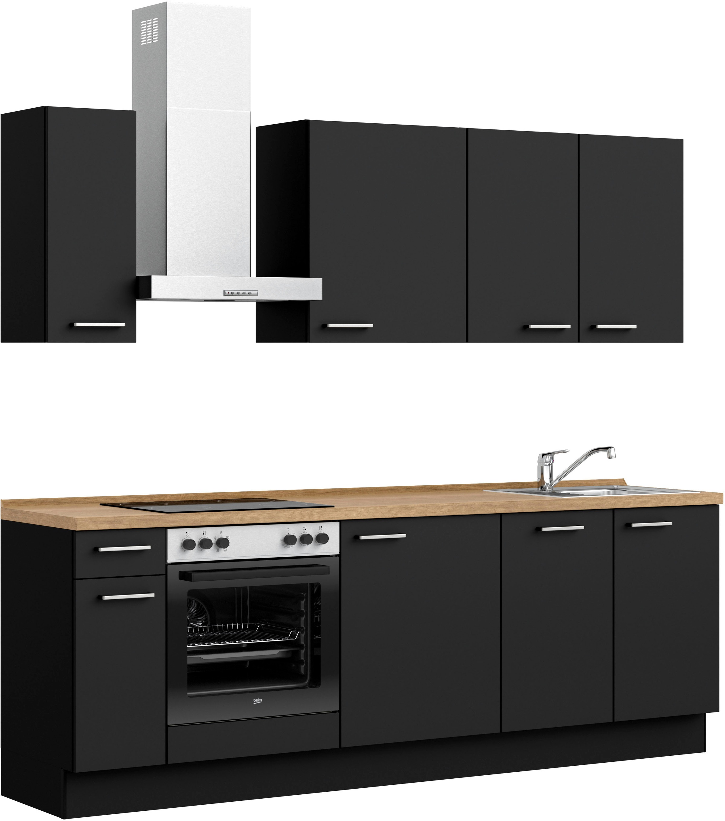 nobilia® Küchenzeile »"Touch I"«, vormontiert, Ausrichtung wählbar, Breite 240 cm, wahlw. mit E-Geräten