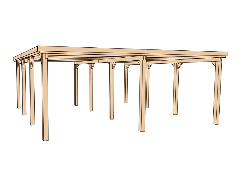weka Doppelcarport »Optima 2«, Holz, 270 cm, braun