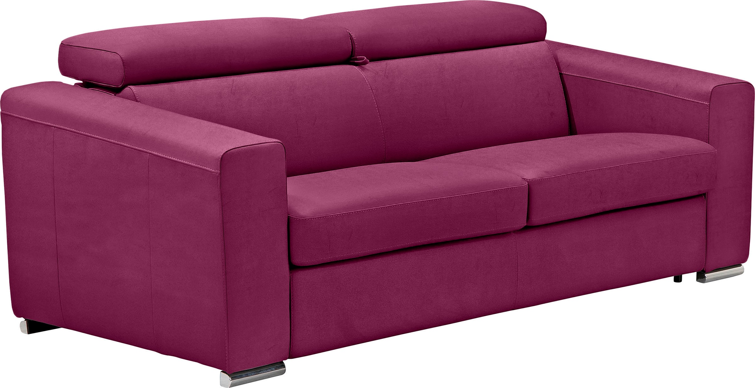 Egoitaliano Schlafsofa »Cabiria, Design und super Sitz- und Liegekomfort«, Sofa inkl. Schlaffunktion, Kopfteile verstellbar, mit Metallfüßen