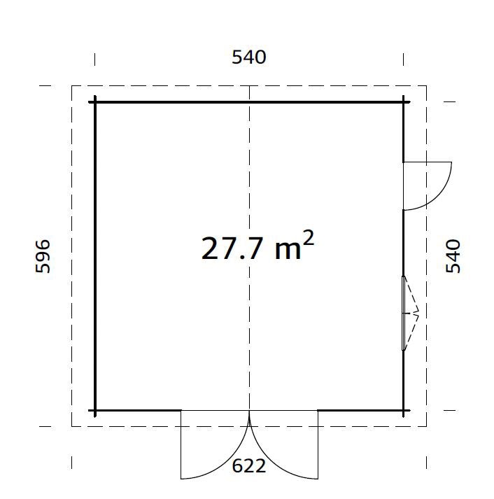 Palmako Garage »Roger«, BxTxH: 622x596x312 cm, mit Holztor, naturbelassen