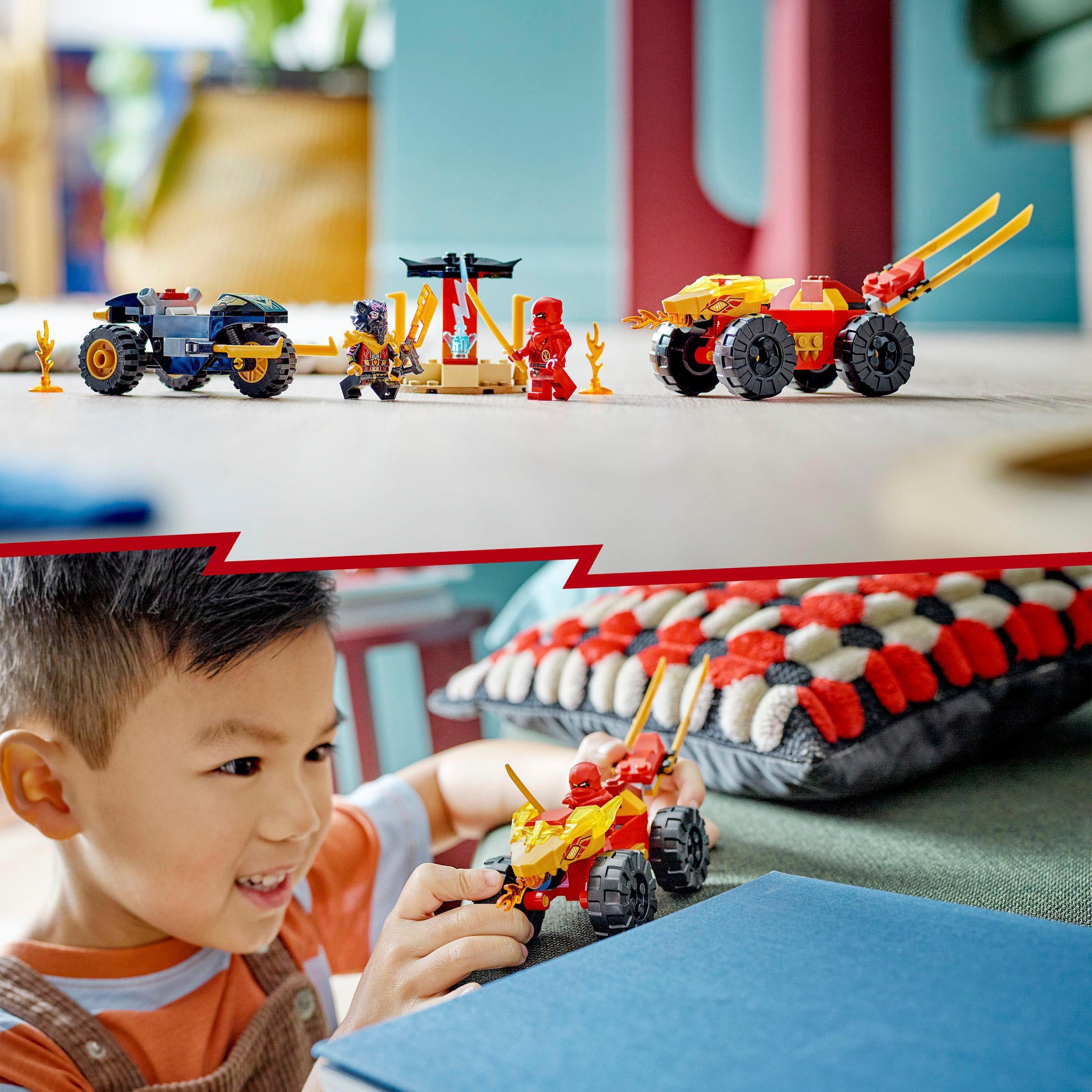 6. Bild von LEGO® Konstruktionsspielsteine »Verfolgungsjagd mit Kais Flitzer und Ras' Motorrad (71789)«, (103 St.), LEGO® NINJAGO; Made in Europe