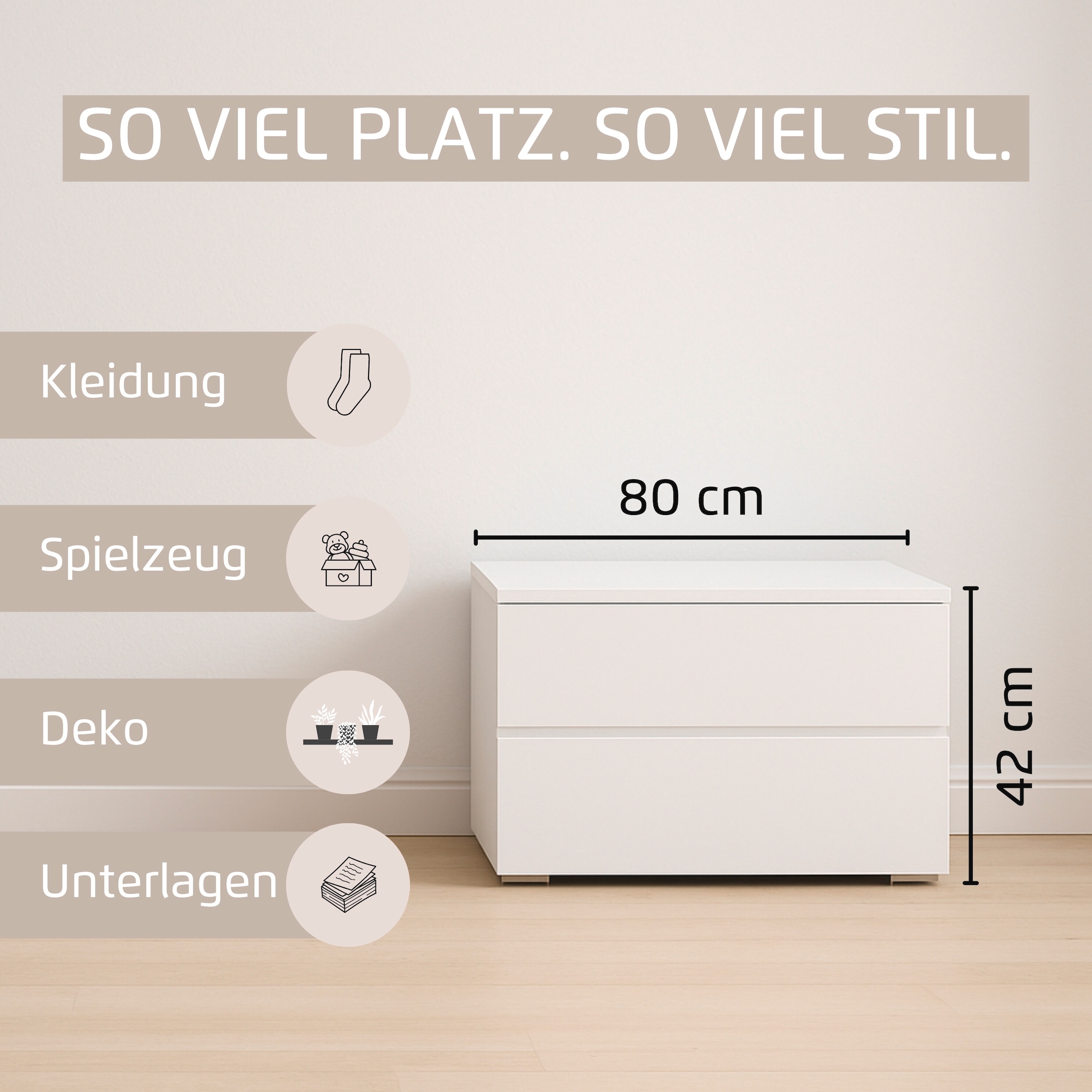 rauch TV-Board »Sideboard Kommode Lowboard TV-Schrank MAINZ« Breite 80 oder 120 cm,  praktische und geräumige Schubladen MADE IN GERMANY