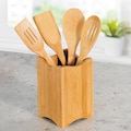 KESPER for kitchen & home Kochbesteck-Set, (Set, 5 tlg.), eckiger Behälter, Bambus