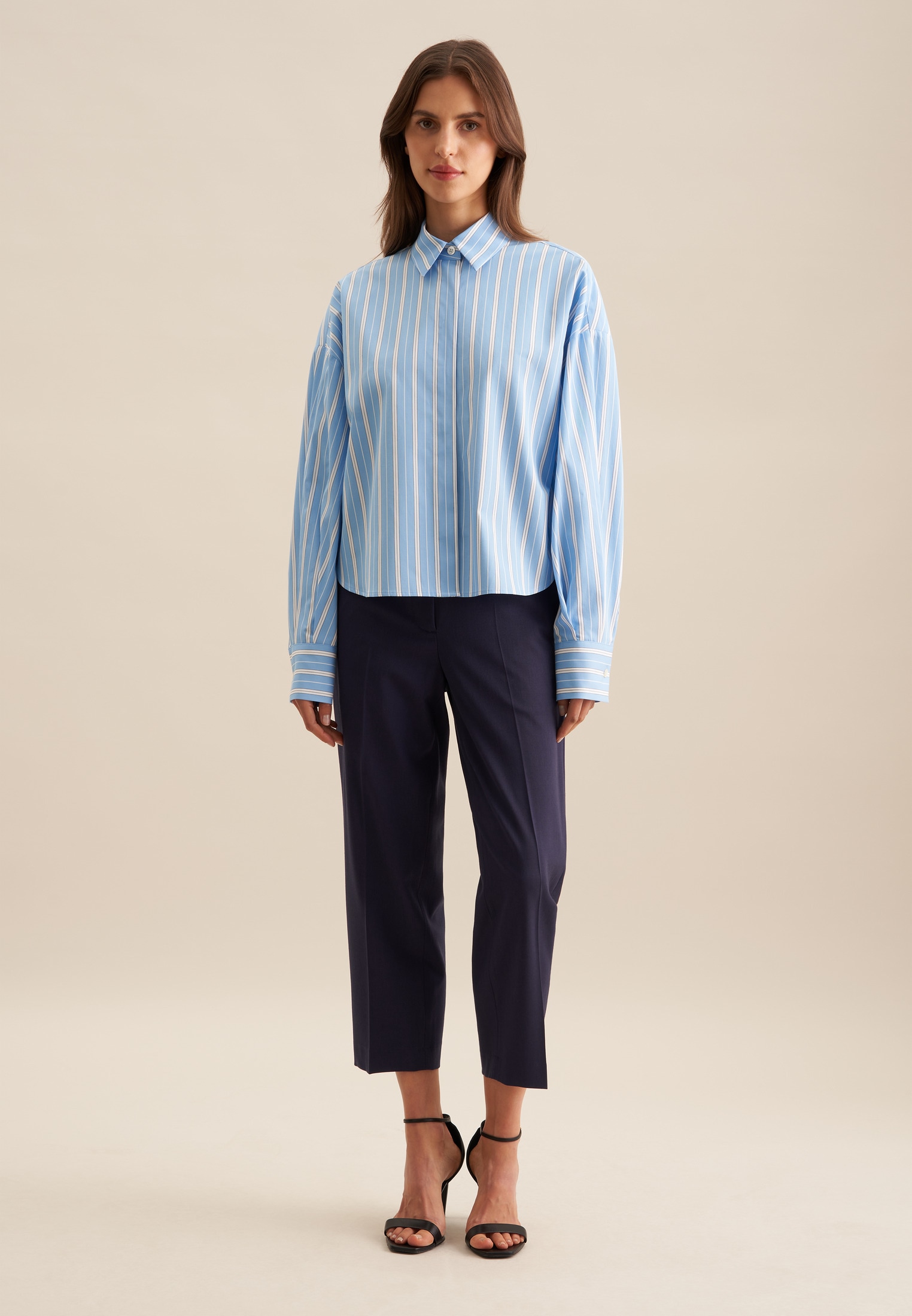 seidensticker Hemdbluse »Schwarze Rose« 1/1 Kragen Streifen