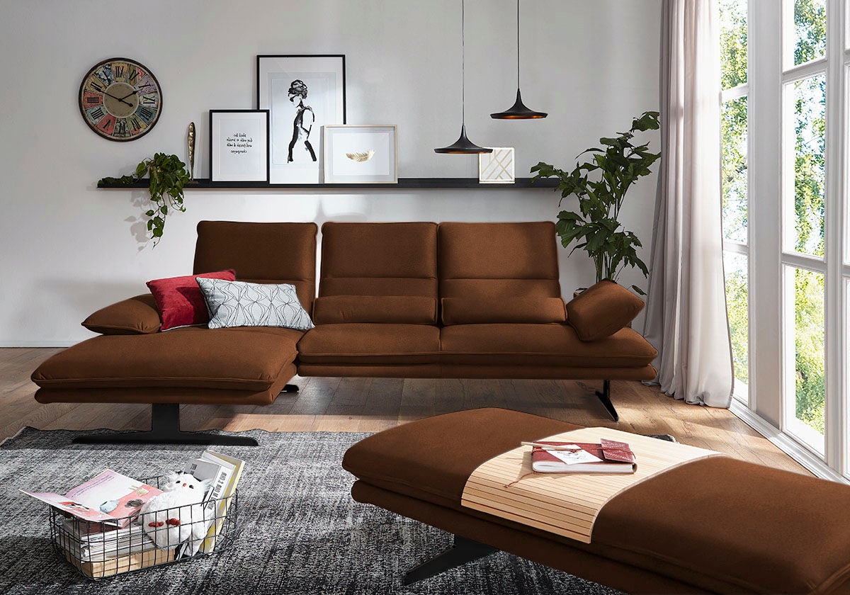 W.SCHILLIG Ecksofa »broadway, Designsofa mit tollem Sitzkomfort«, Sitztiefe günstig online kaufen