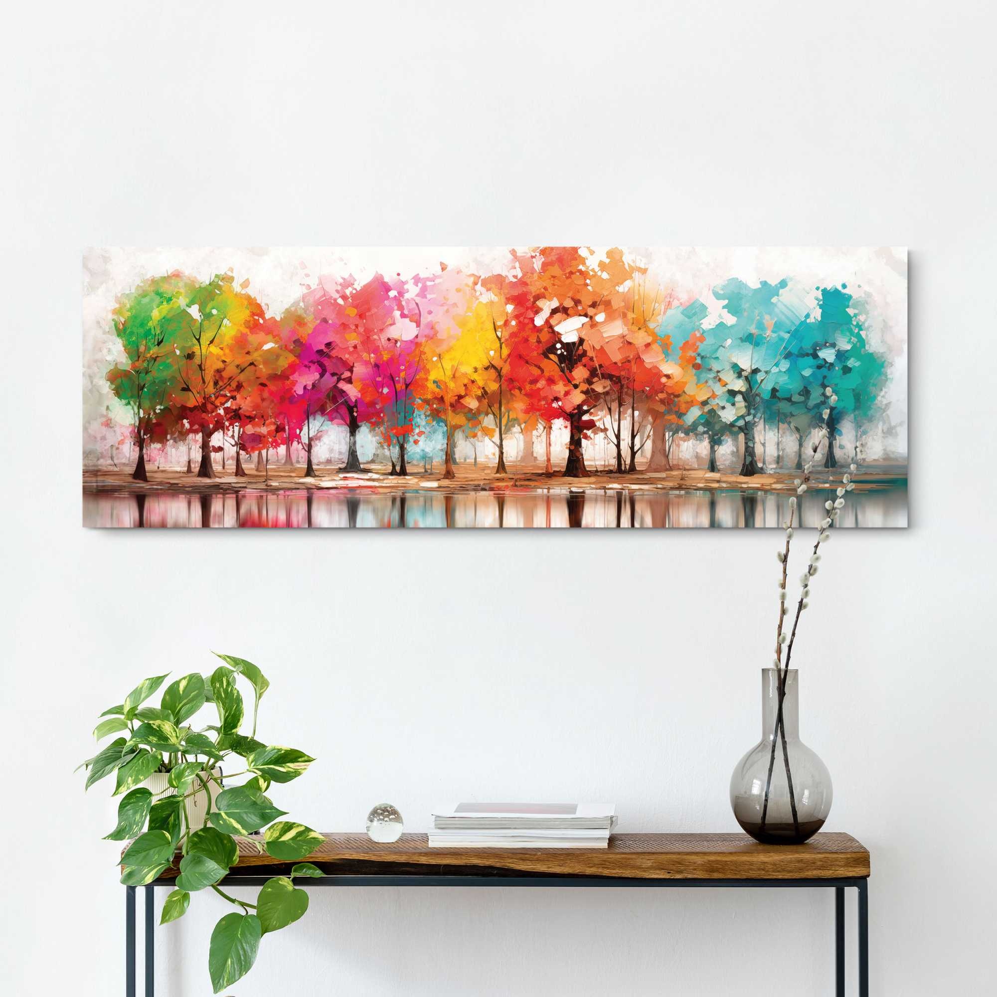 Reinders! Deco-Panel »Farbenfroher Wald«, Wohnzimmer - Mehrfarbig - MDF - W günstig online kaufen