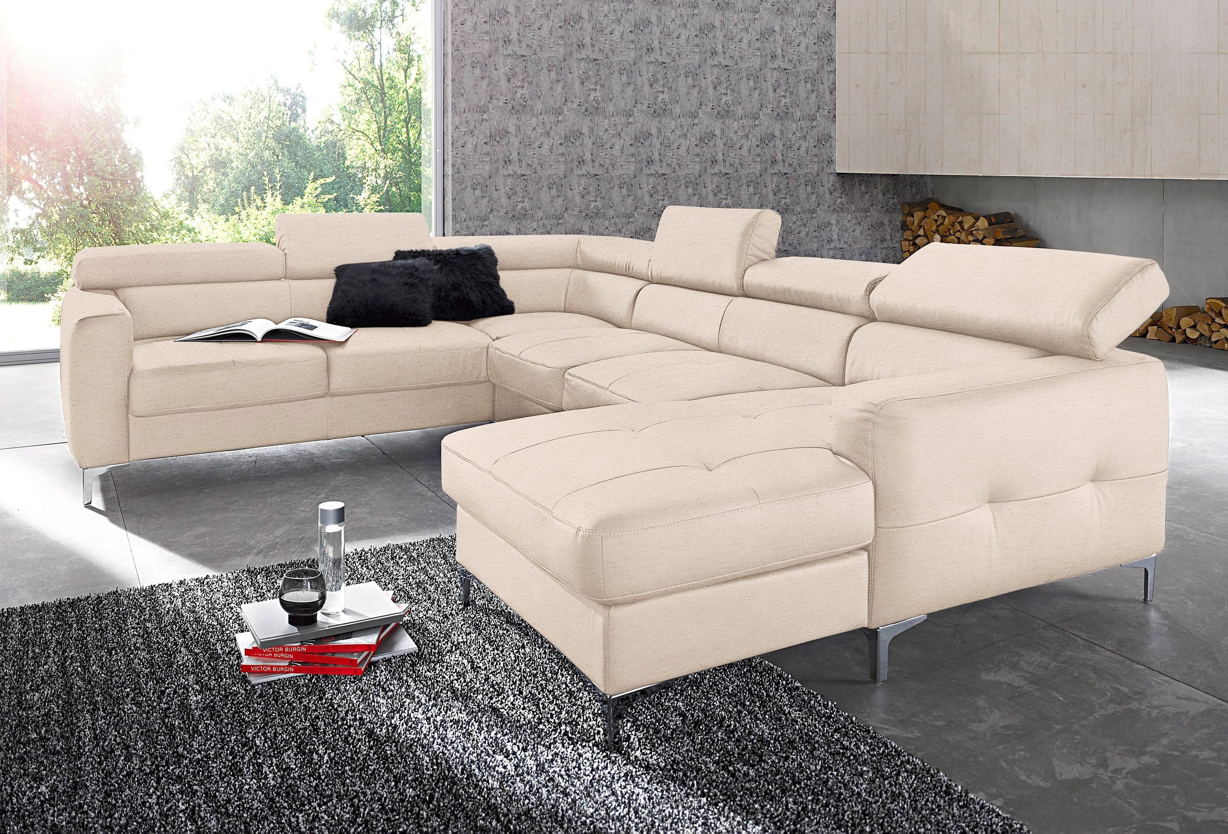 COTTA Polstergarnitur »Sammy U-Form«, (Set, Tiefe der Recamiere 169 cm), Se günstig online kaufen