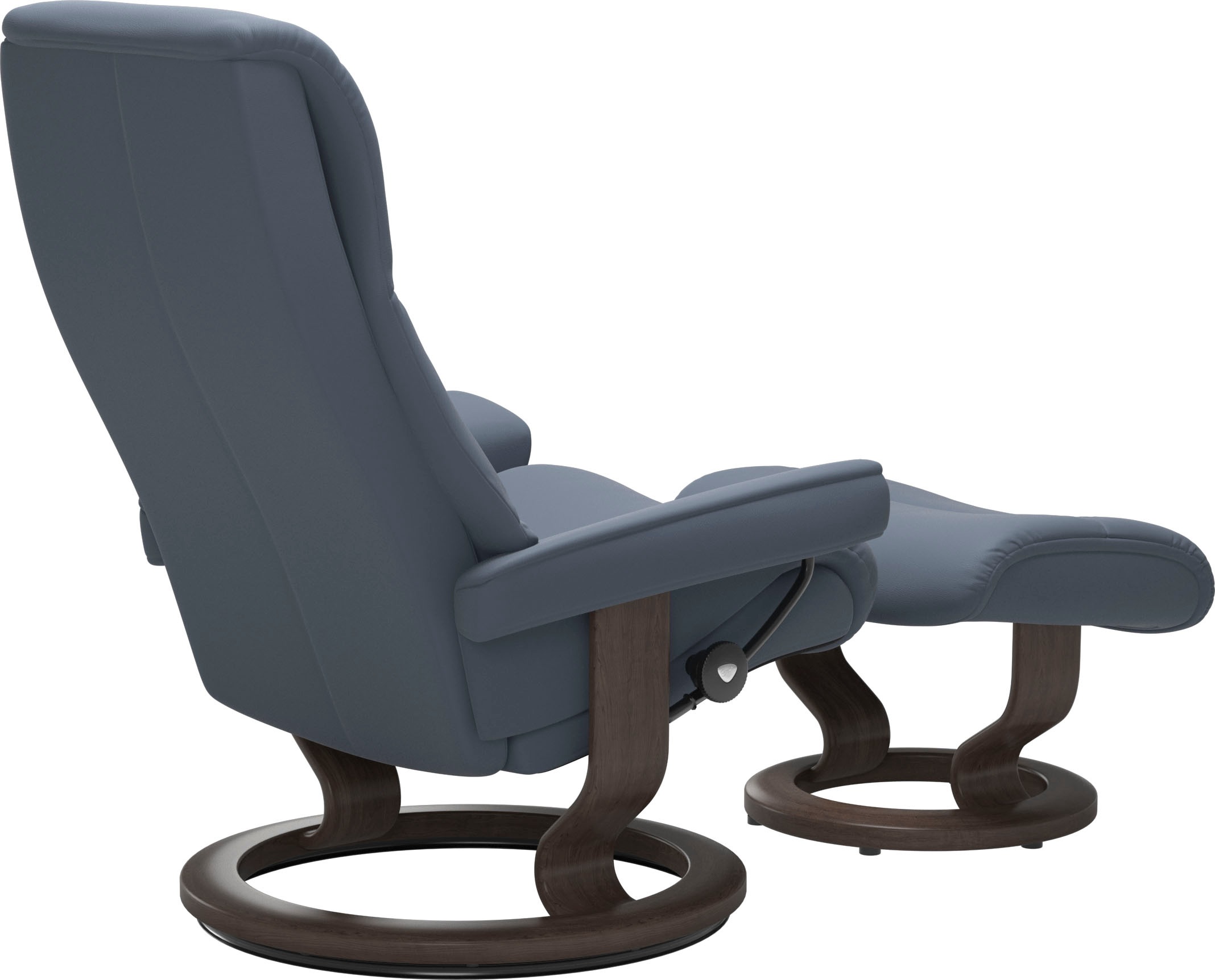Stressless® Relaxsessel »View«, (Set, Relaxsessel mit Hocker), mit Classic Base, Größe M,Gestell Wenge