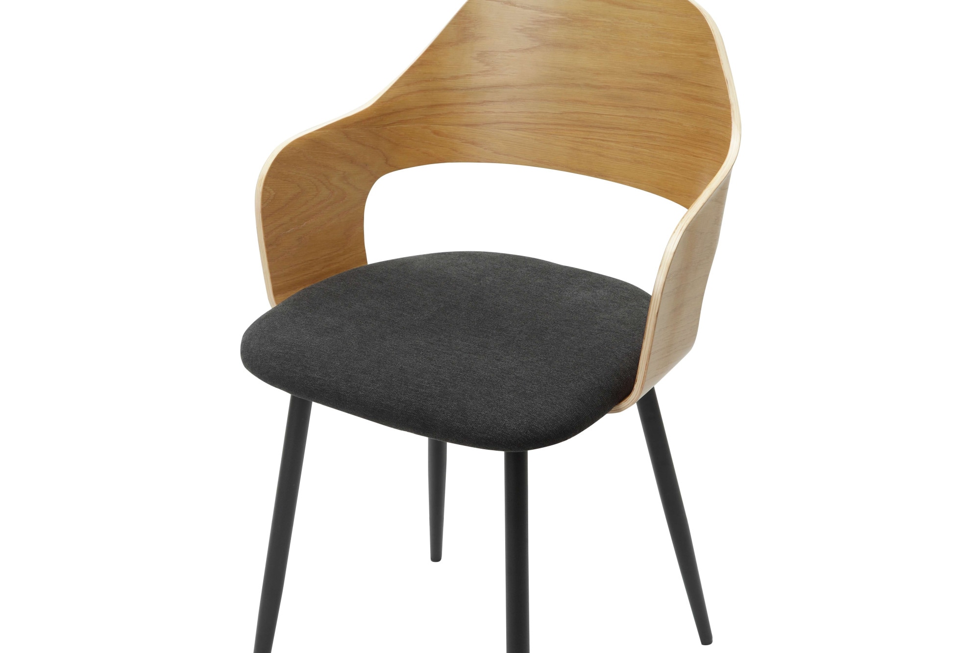 Home affaire Esszimmerstuhl »Belleville« (Set) 2 Stk.Rückenlehne in Eichenfurnier, Beine aus Metall