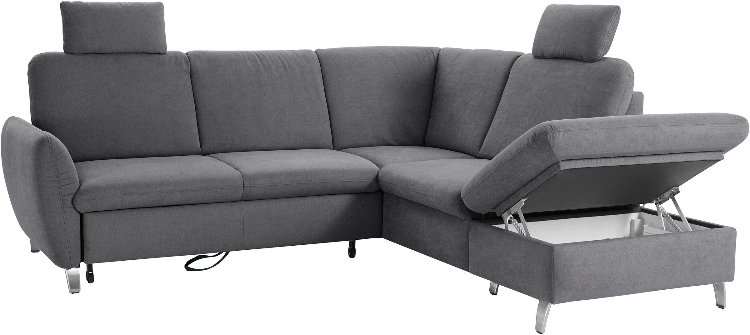 sit&more Ecksofa »Daytona L-Form«, mit Federkern, zwei Kopfstützen und wahlweise mit Bettfunktion