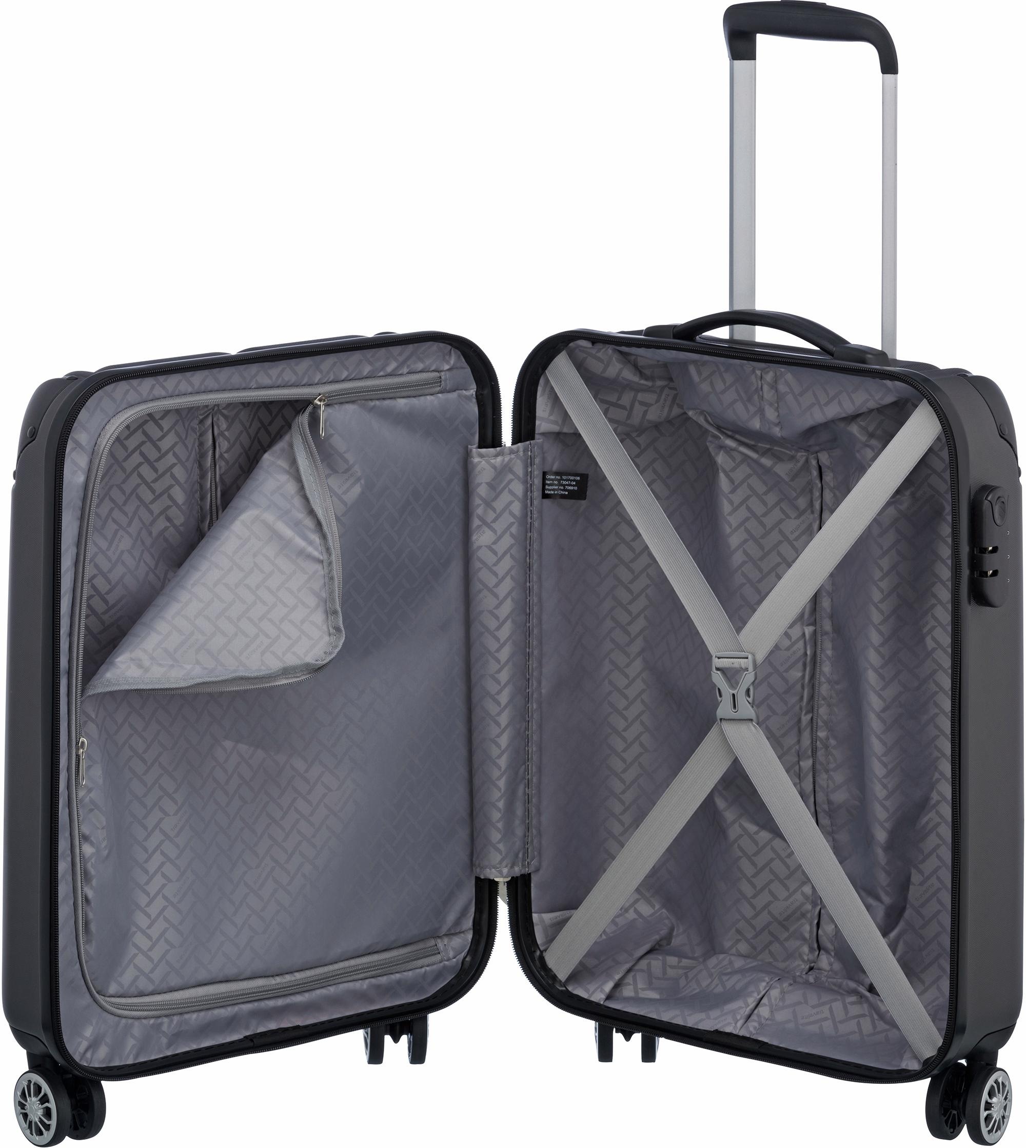 travelite Hartschalen-Trolley »City, 55cm«, 4 Rollen, Handgepäck-Koffer Reisekoffer Hartschallenkoffer TSA Schloss