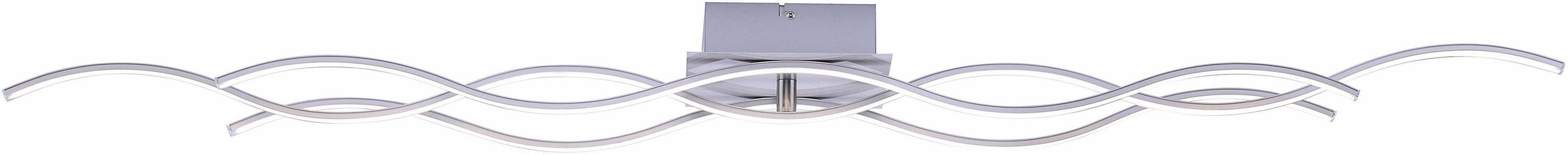 JUST LIGHT Deckenleuchte »WELLA« LED-Board 1 Stk. Warmweiß inklusive festverbautem LEDLeuchtmittel edelstahlfarben