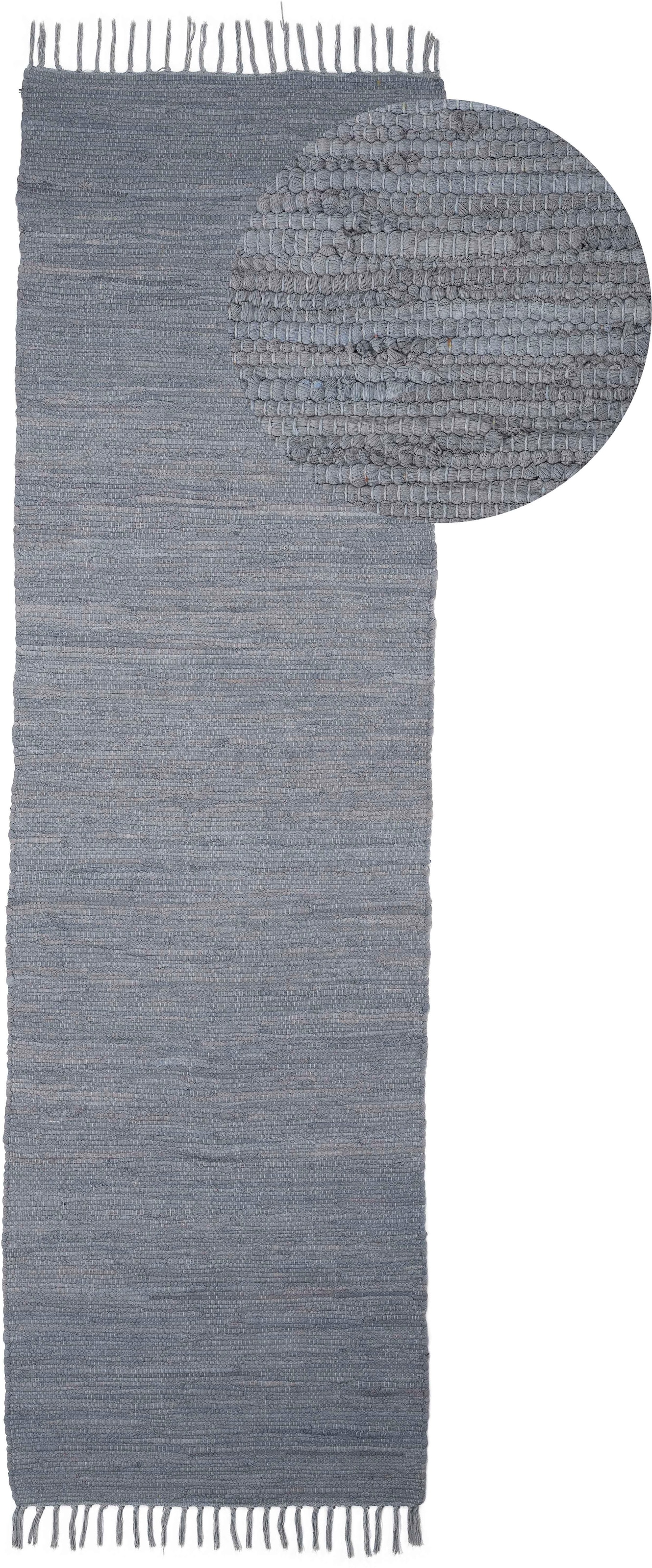 carpetfine Teppich »Kelim Chindi uni, auch als Läufer«, rechteckig, 5 mm Hö günstig online kaufen