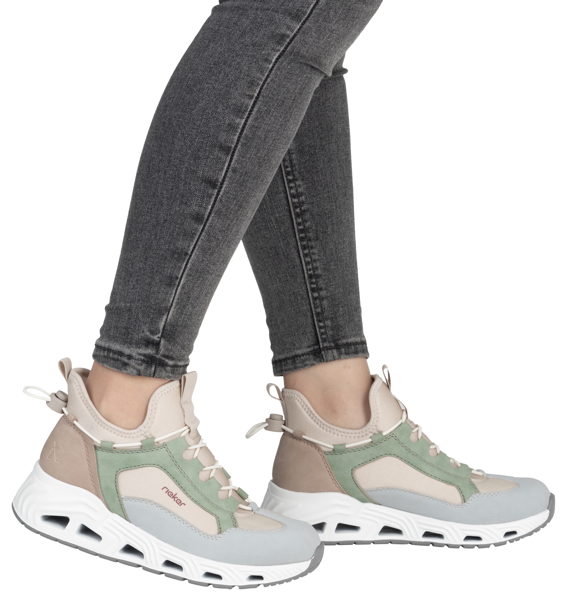 RIEKER Sport Slip-On Sneaker  High Top Sneaker, Schlupfschuh mit Schnellverschluss hinten