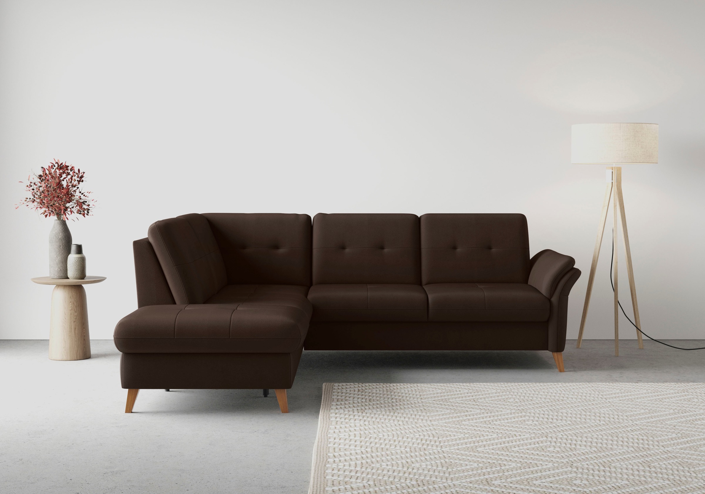 sit&more Ecksofa »Göteborg«, inkl. Sitztiefenverstellung, wahlweise mit Bettfunktion & Bettkasten