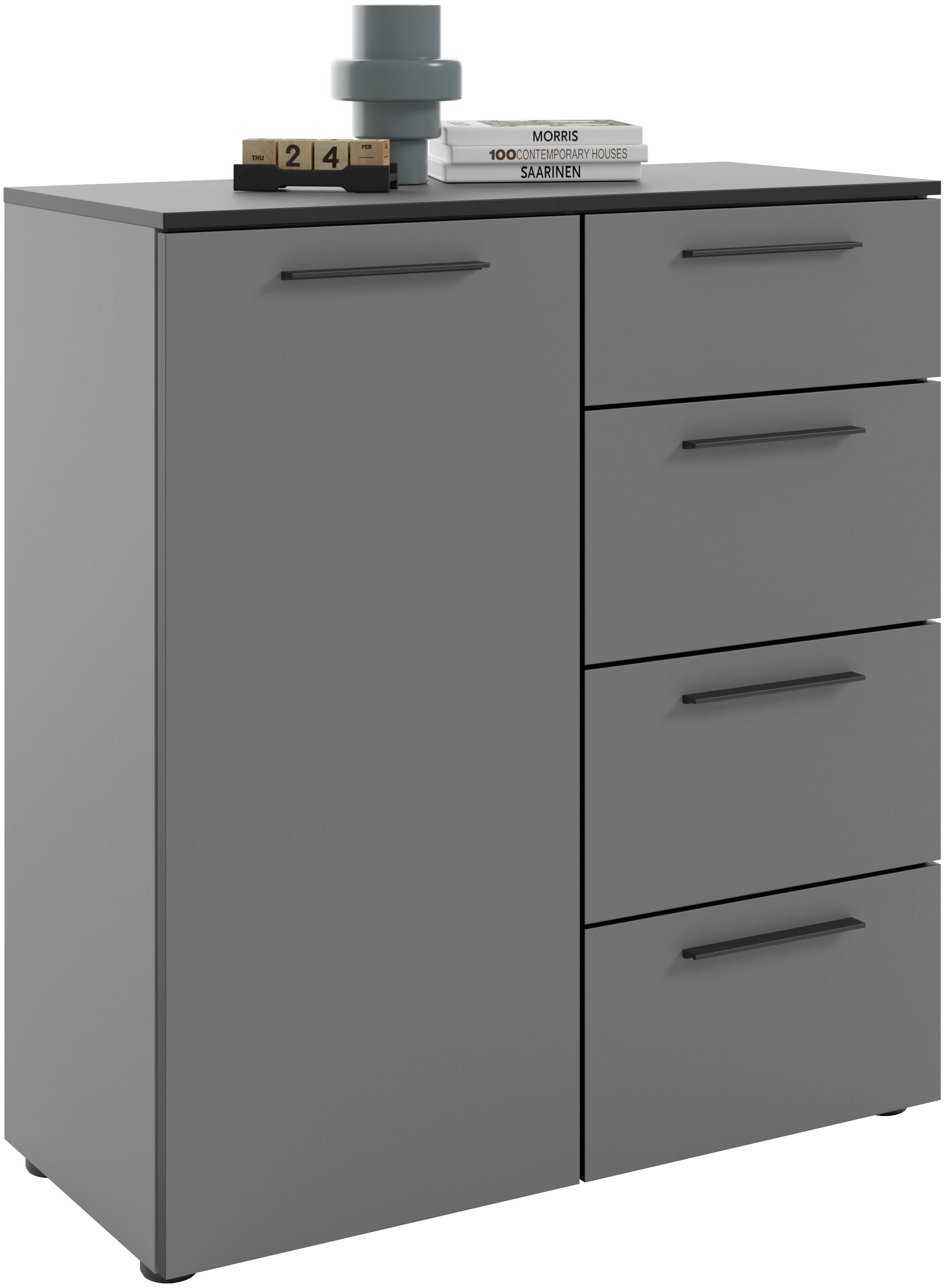 Manjana Möbel Kommode »Kommode mit Schwarz matten Metallgriffen in verschiedenen Ausführungen«