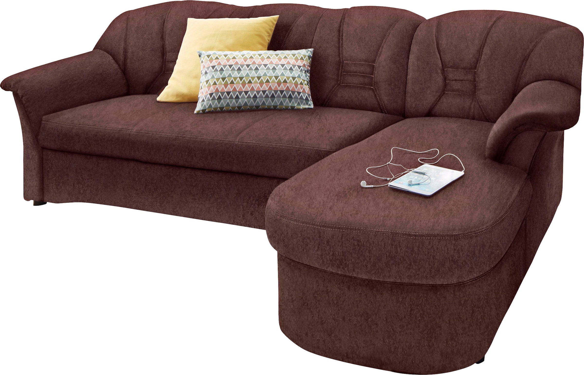 DOMO collection Ecksofa »Elva, zeitloses Design, elegante Rückensteppung, B günstig online kaufen
