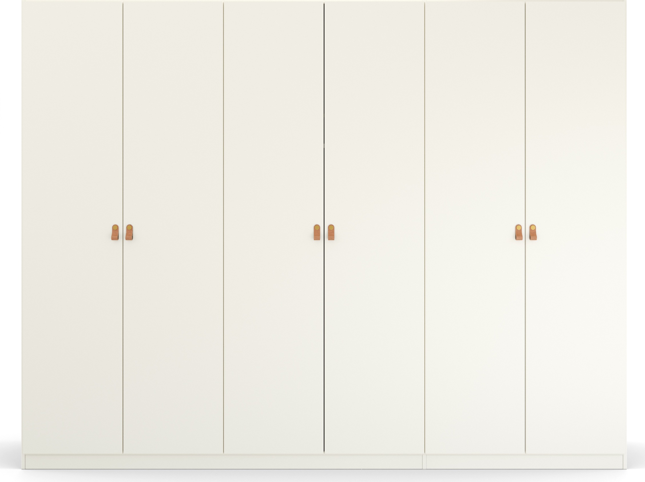 rauch Drehtürenschrank »Homey by Quadra Spin«, mit Grifflaschen aus weichem, cognacbraunem Leder