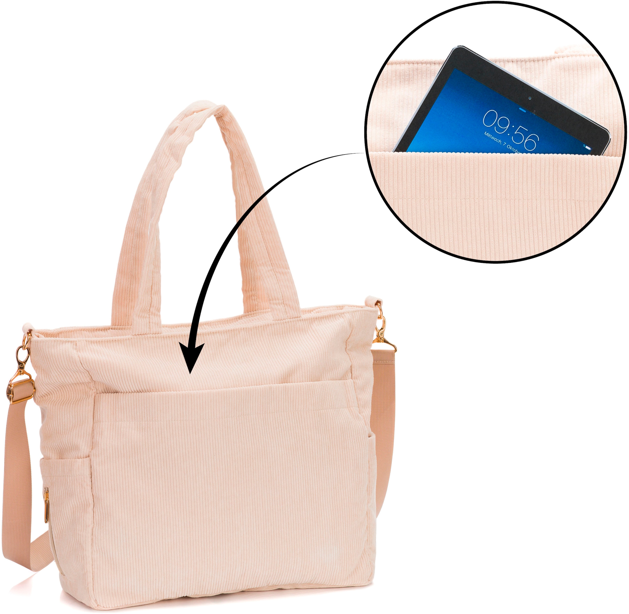 Fillikid Wickeltasche »Cord«, inklusive Thermotasche