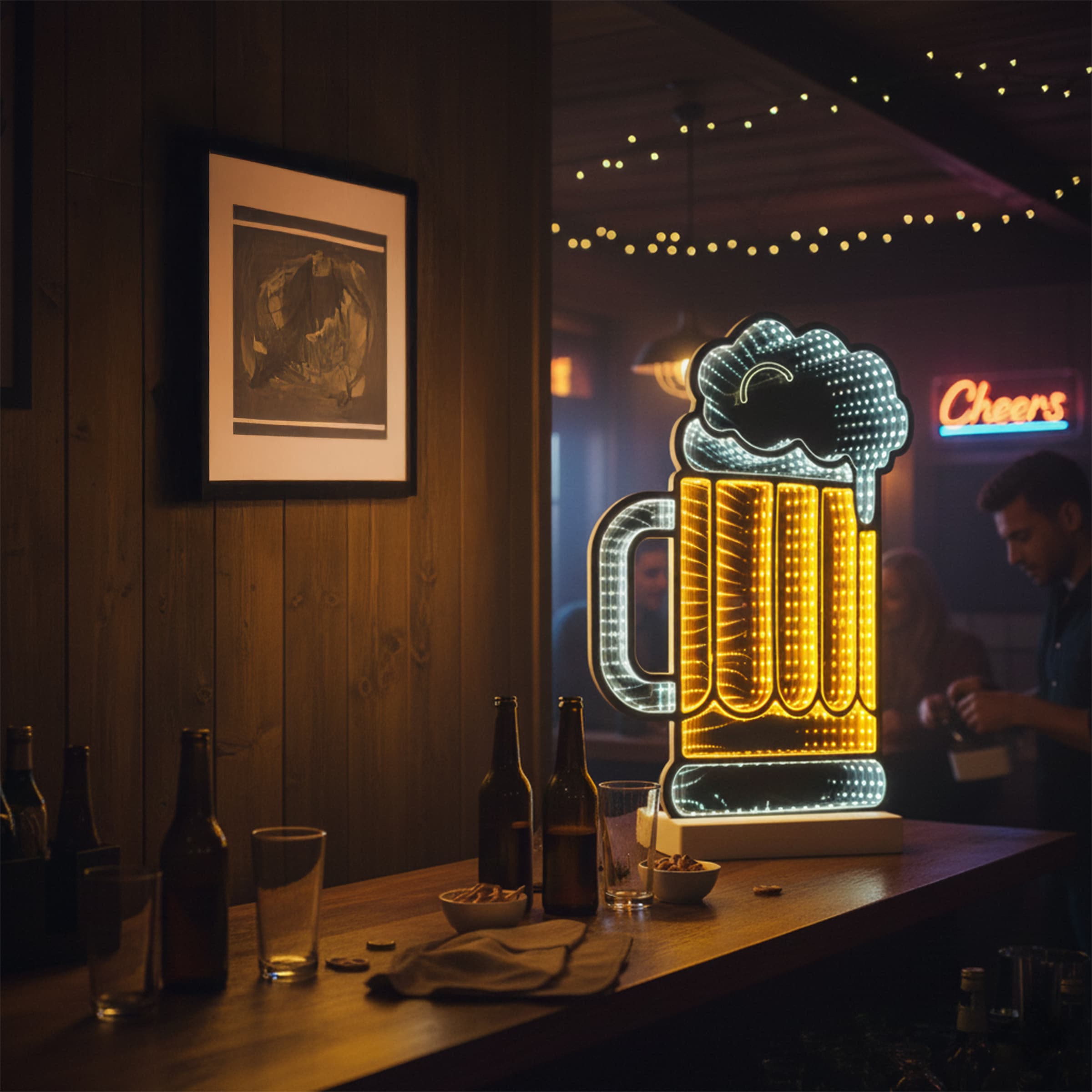 my home LED Dekofigur »Evaya« LED-Modul 1 Stk. Warmweiß Infinity Effekt, Weihnachtsdeko für Innen, beidseitig beleuchte