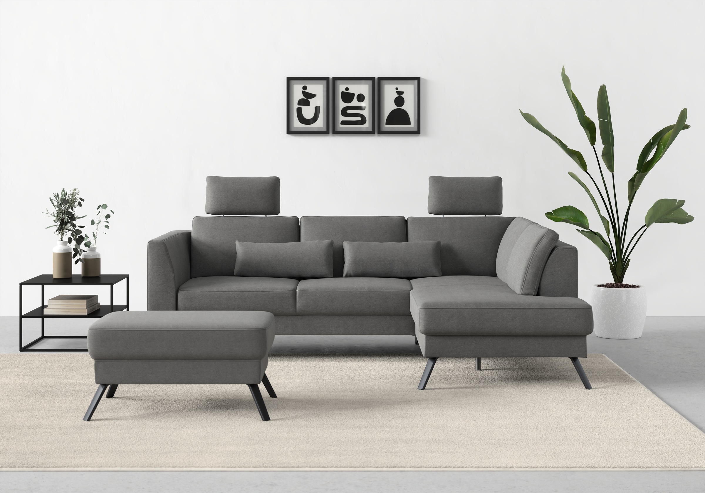 sit&more Ecksofa »Lindholm L-Form«, mit Sitztiefenverstellung und Federkern günstig online kaufen