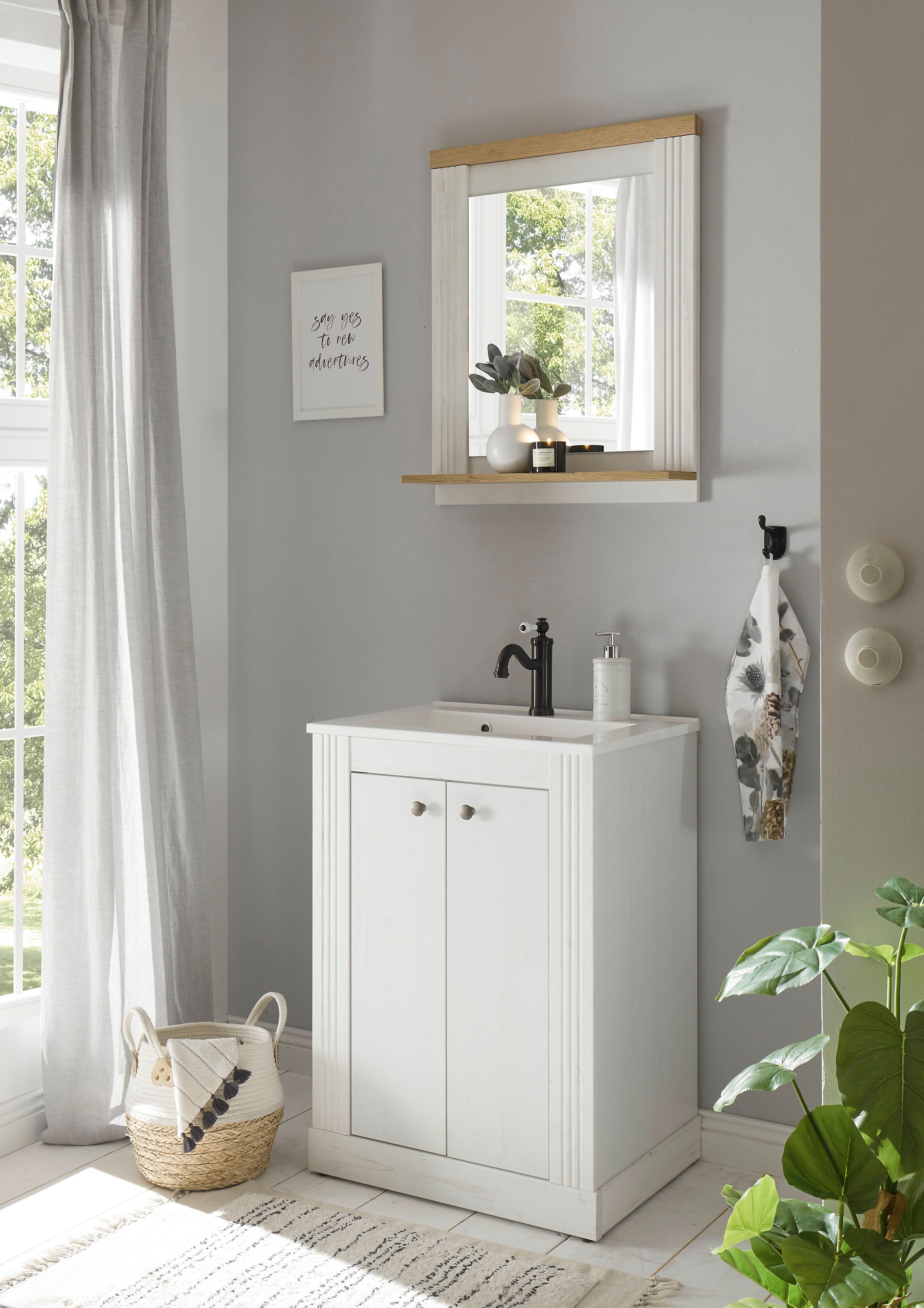 Home affaire Badmöbel-Set »WESTMINSTER, Bad im Landhausstil, 2-teiliges Bad günstig online kaufen