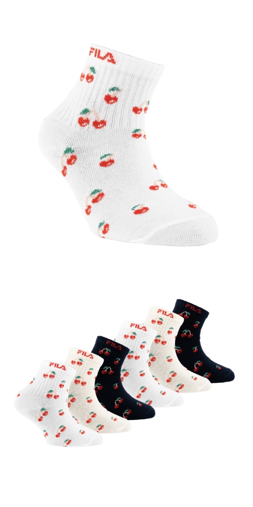 Fila Sneakersocken 6 Paar,  Cotton-Mix, Cherry-Design