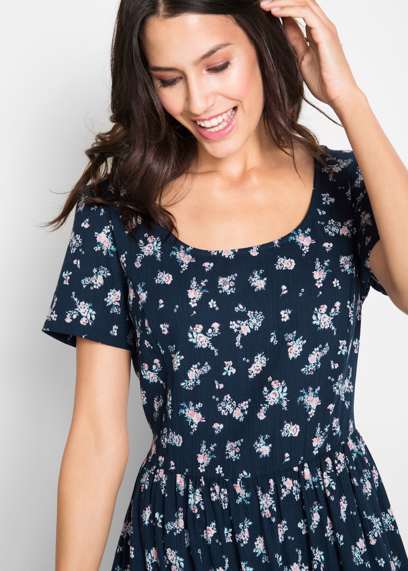 bonprix Maxikleid Kleid aus reiner Baumwolle