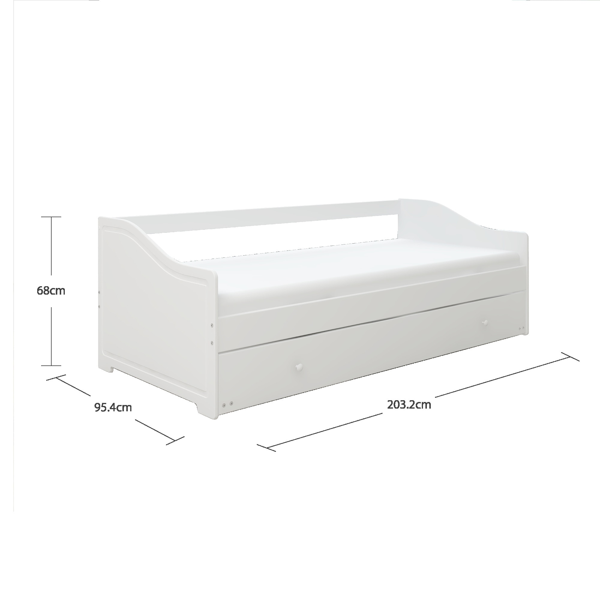 Home affaire Daybett »Arlo, inklusive 2 Matratzen + Lattenroste, Jugendbett, Gästebett,«, (Set, 5 tlg., Daybett inklusive 2-ter Schafgelegenheit, 2 Lattenroste, 2 Matratzen), 2 Schlafplätze, als Sofa nutzbar, Komplettbett