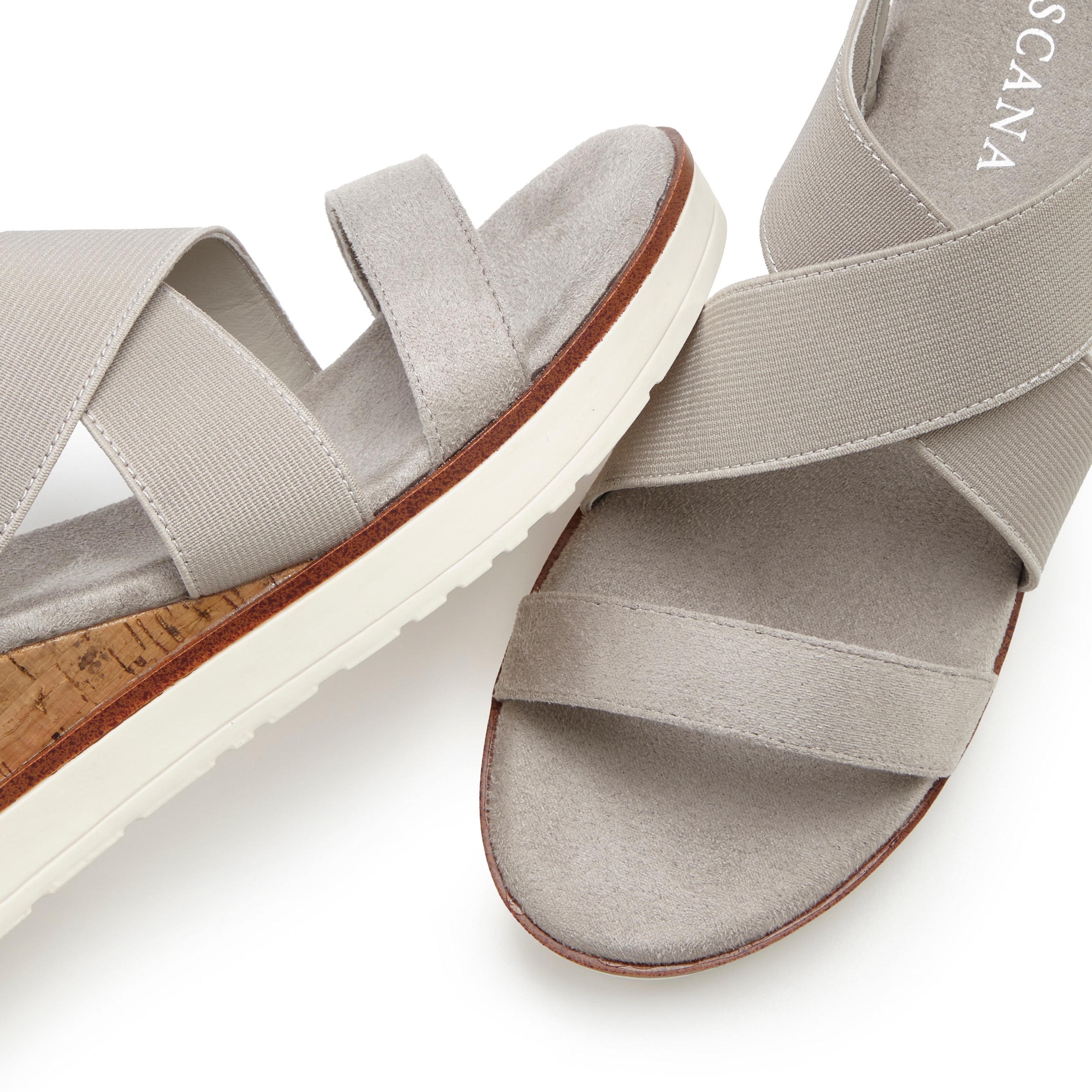 LASCANA Sandalette »Sommerschuh«, Sandale, Sommerschuh mit Keilabsatz und elastischen Riemen VEGAN