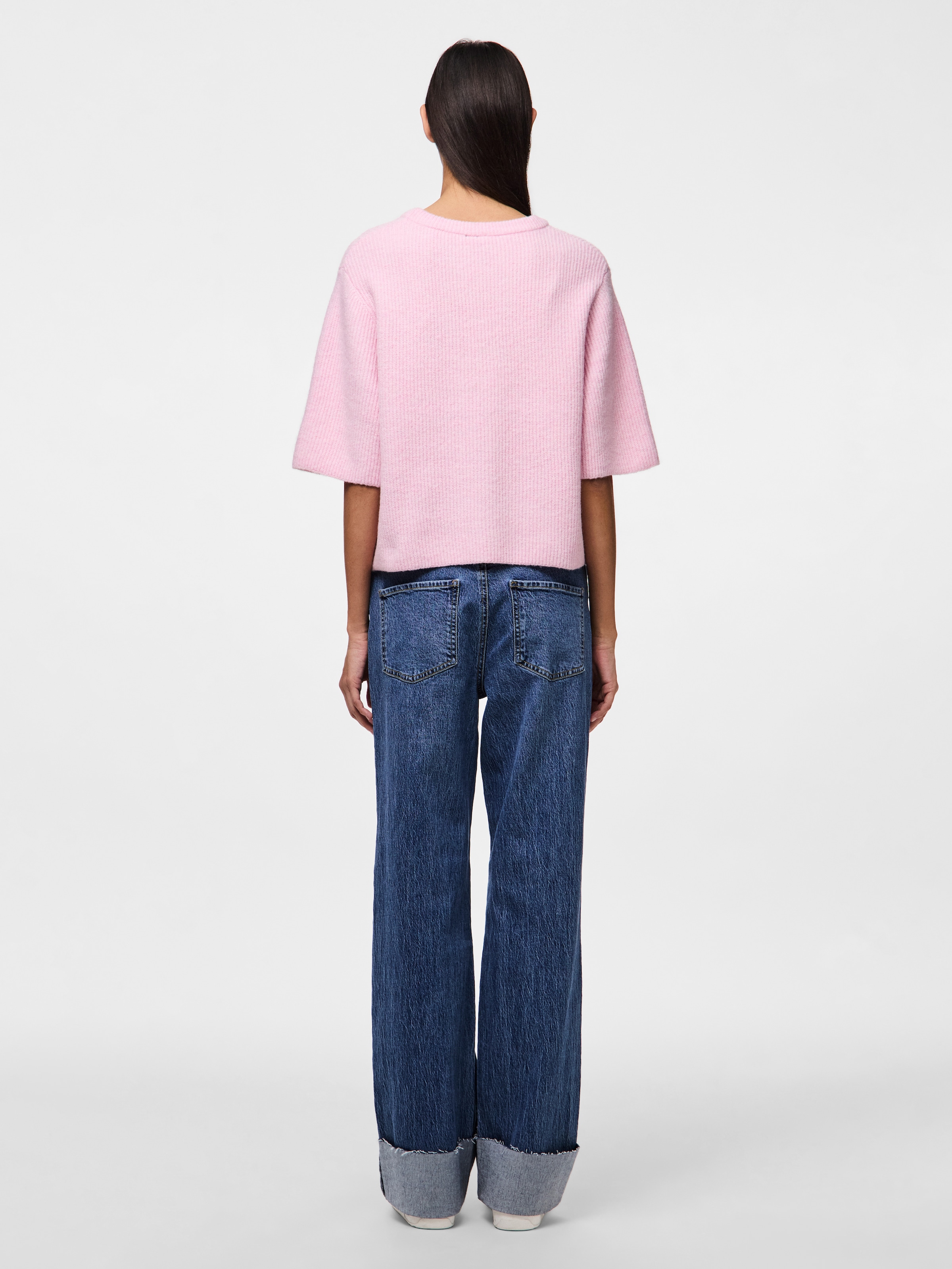 pieces Strickpullover »PCSILLY SS O-NECK KNIT NOOS BC« mit weiten, kurzen Ärmeln