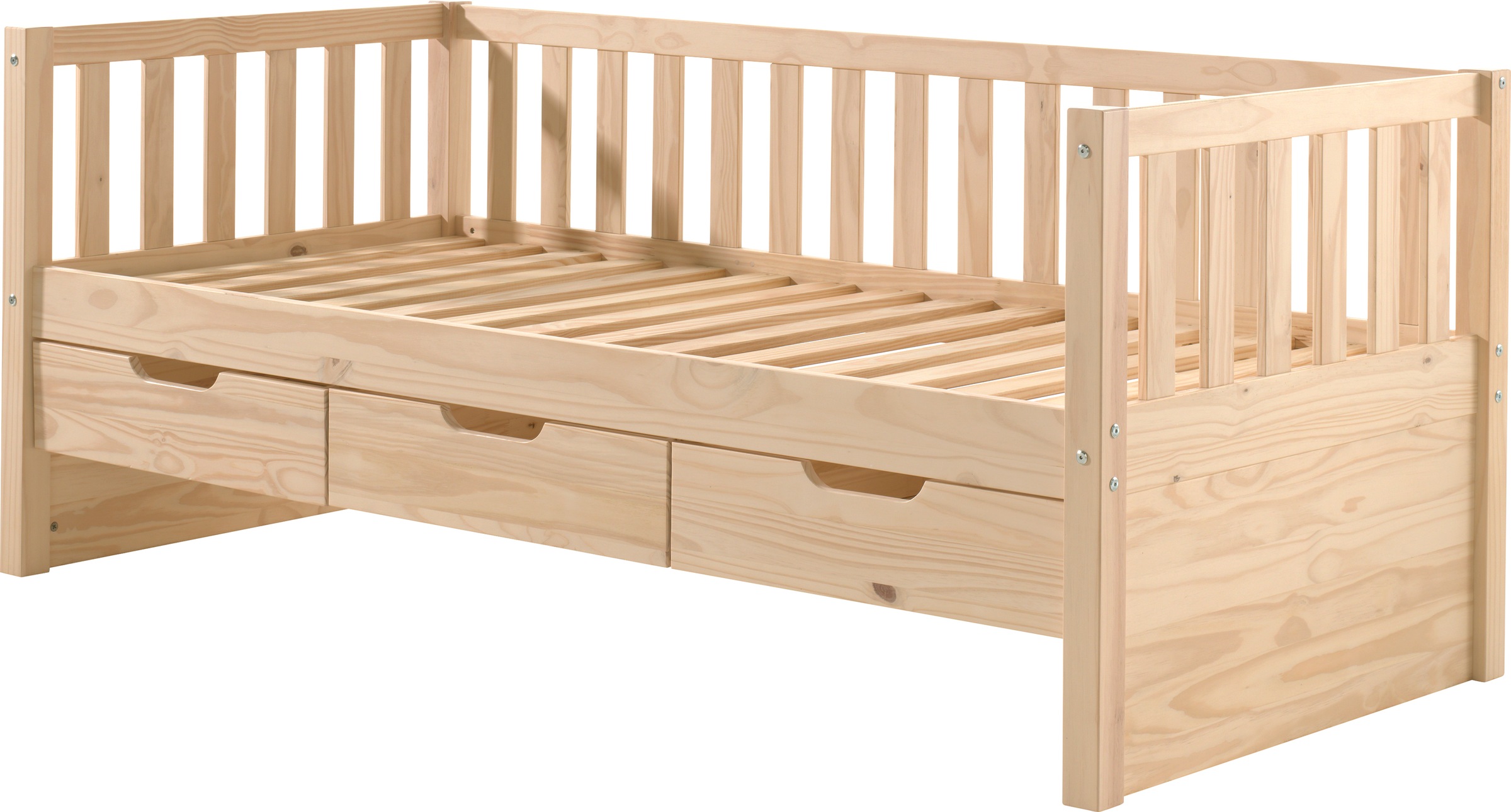 Vipack Einzelbett »mit Schubladen, Kiefer Massiv, Viel Stauraum Und Zeitloses Design« B/H/T Ca. 211, 2x85, 5x97, 8cm, Ausf. Milky Pine Oder Weiß,