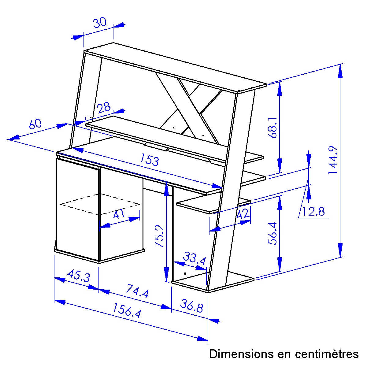 Gami Gamingtisch »AXYON«, (1 St.), Das ganze Material findet seinen Platz