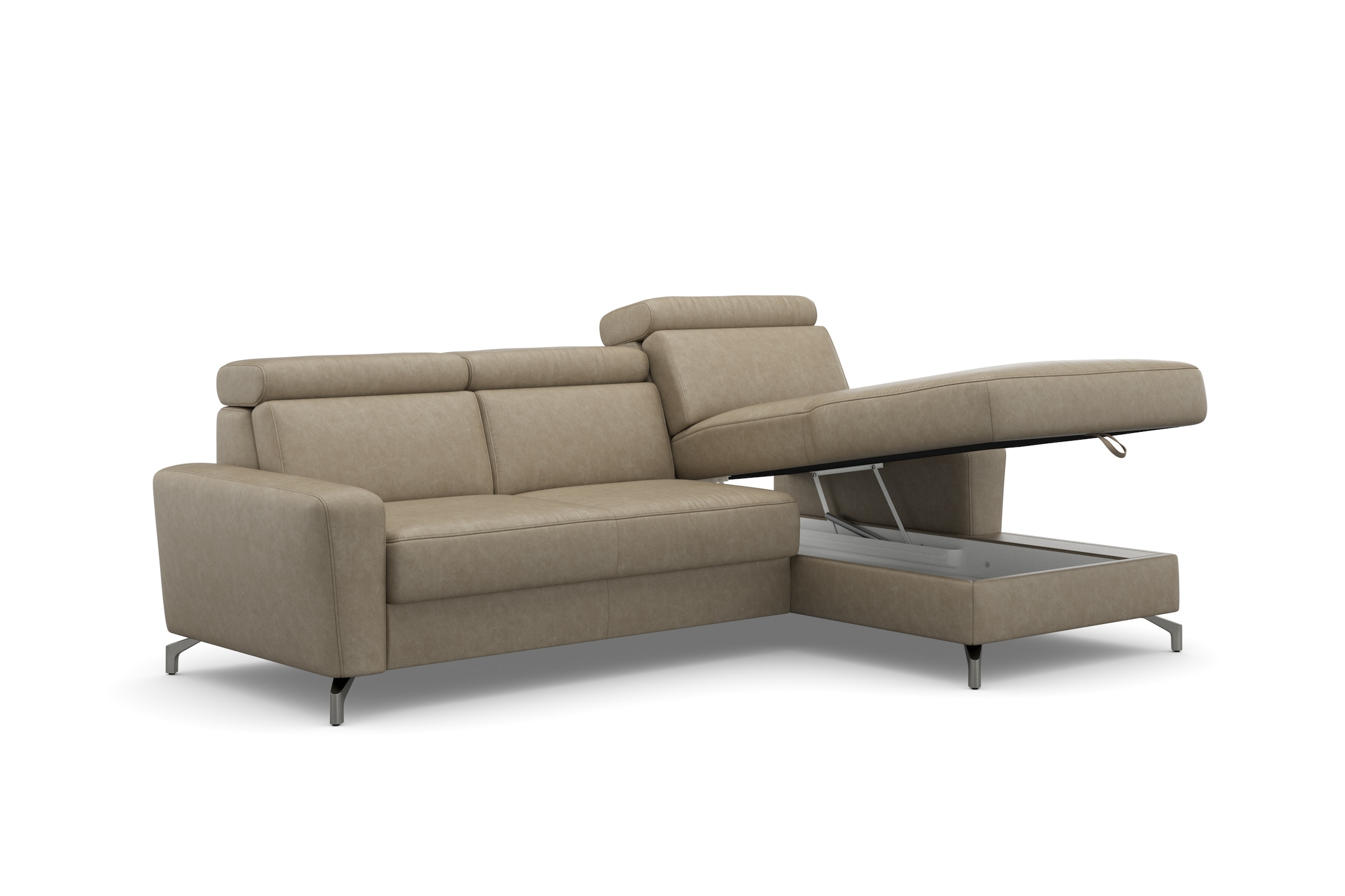 sit&more Ecksofa »Scarlett L-Form«, inklusive Kopfteilverstellung, wahlweise mit Bettfunktion, Bettkasten