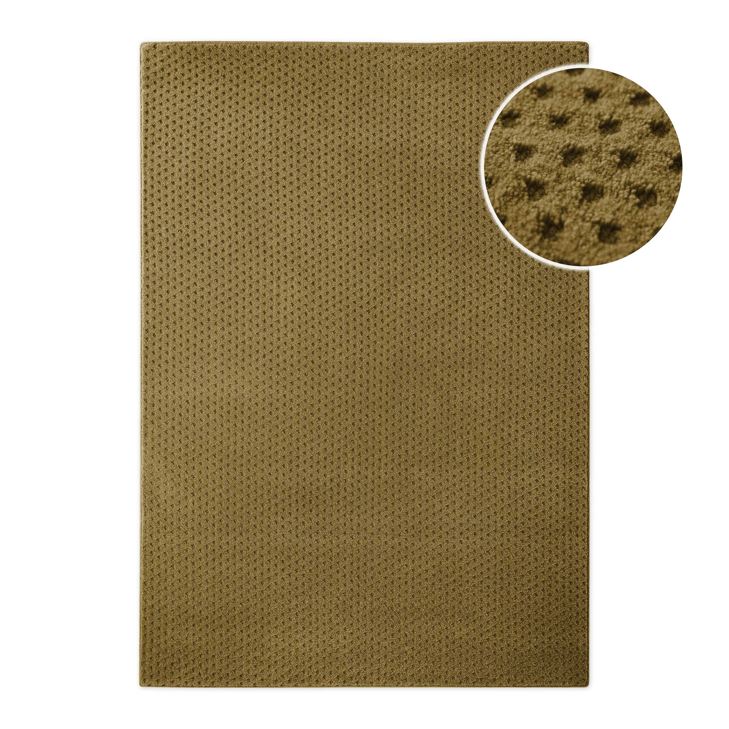 Wecon home Teppich »Castello THREE« rechteckig 7 mm Höhe Schurwolle, Kurzflor mit Hoch-Tief-Effekt, Wohnzimmer, Punktmuster