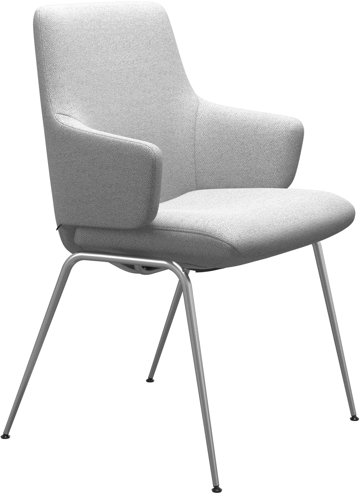 Stressless® Polsterstuhl »Laurel«, ROHLEDER Stoff Q2 FARON, Low Back mit Armlehne, Größe L, mit Beinen aus Stahl in Chrom matt