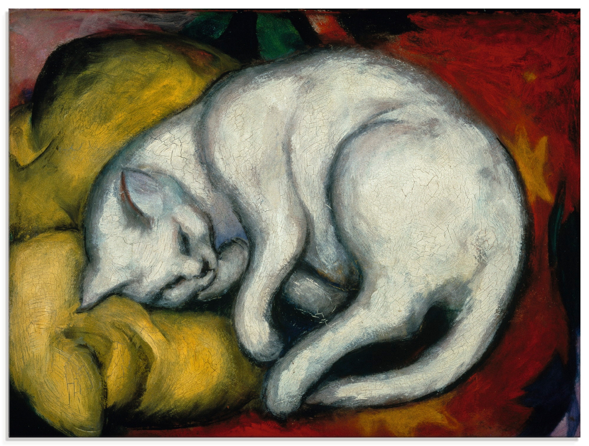 Artland Glasbild "Die weisse Katze. 1912", Haustiere, (1 St.), in verschied günstig online kaufen