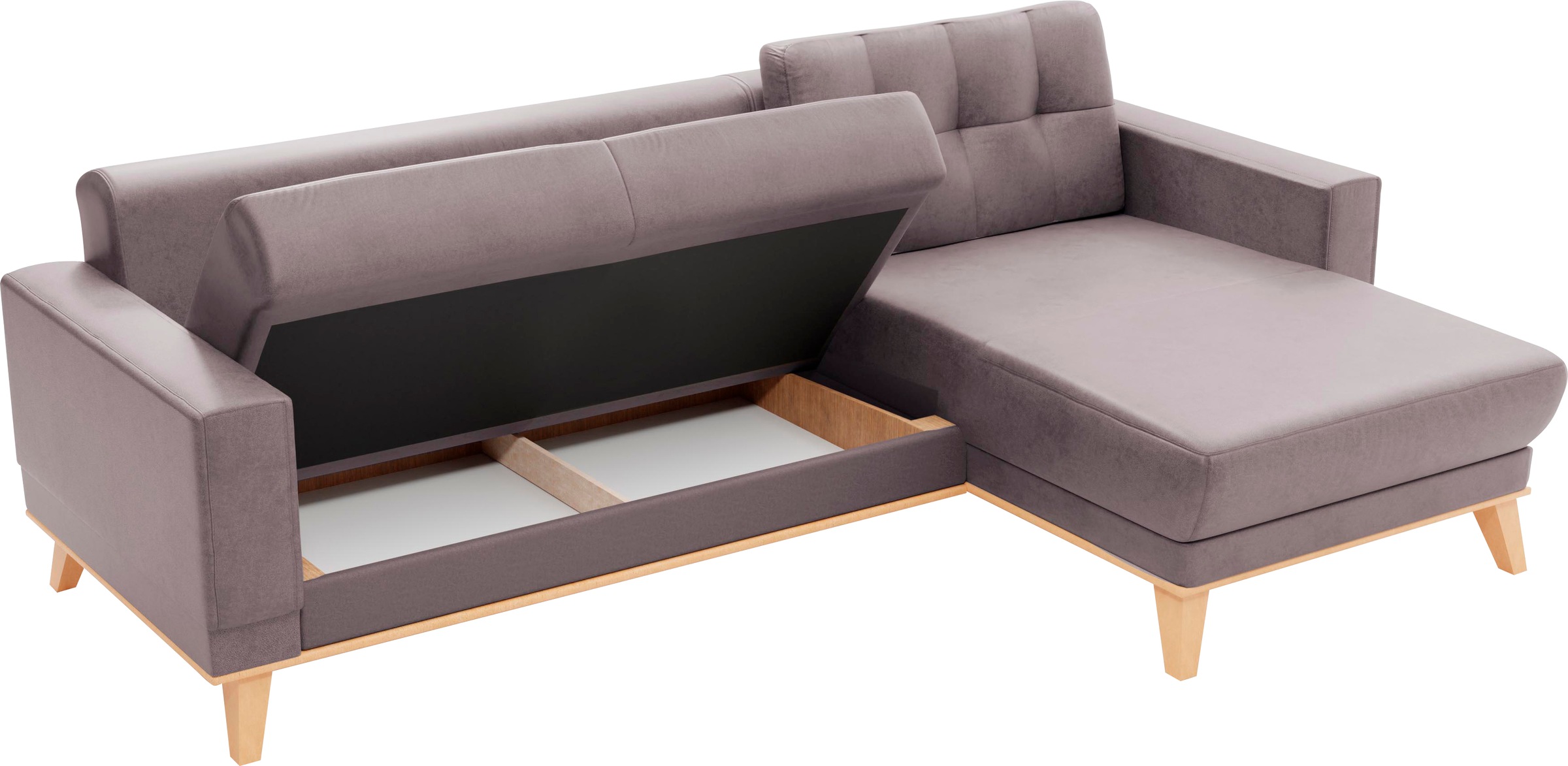 sit&more Ecksofa »Lavida L-Form«, wahlweise mit Kippfunktion und Bettkasten