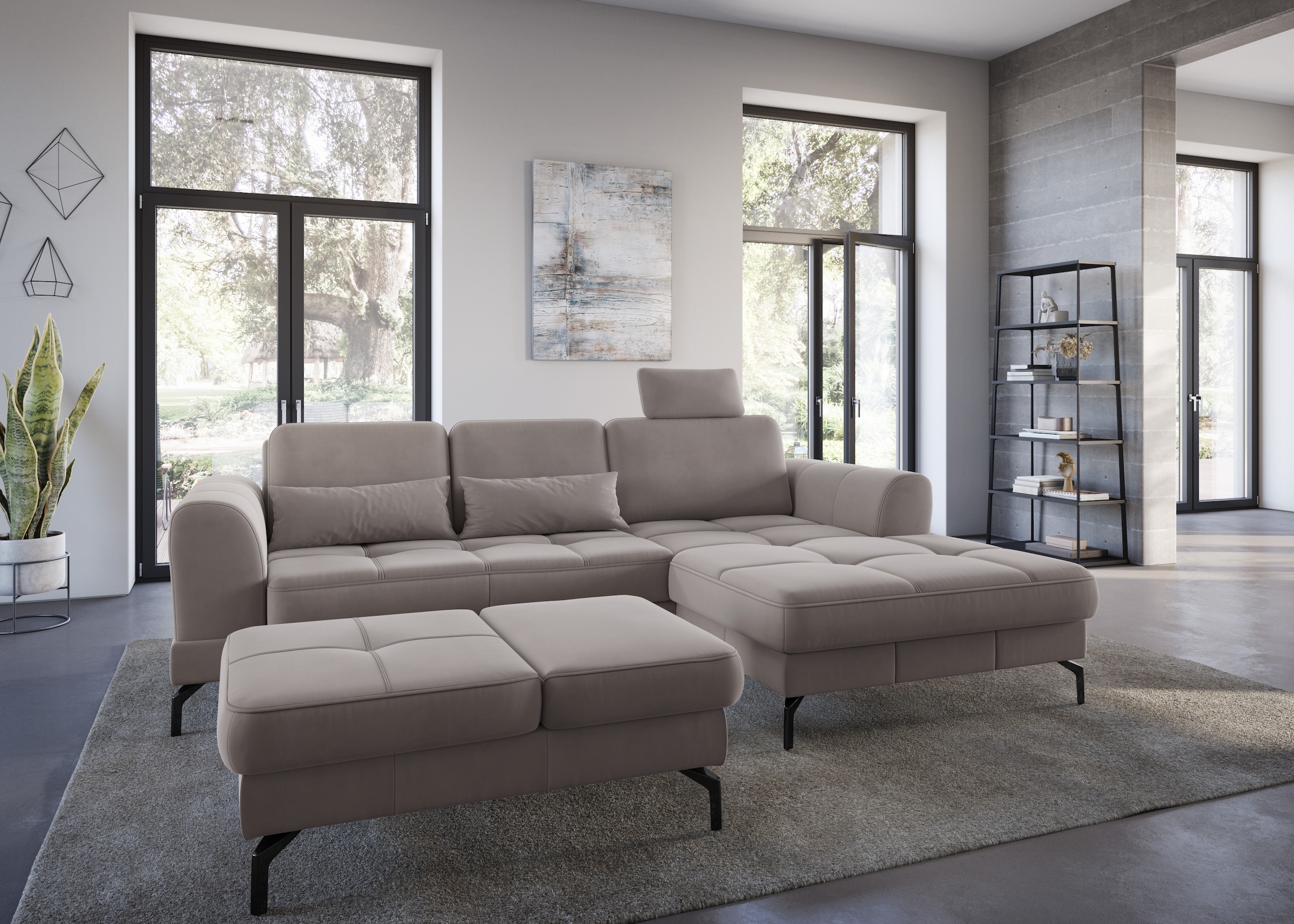 sit&more Hocker »Bendigo«, mit Klappfunktion, Bodenfreiheit 15 cm, wahlweise in 2 Fußfarben