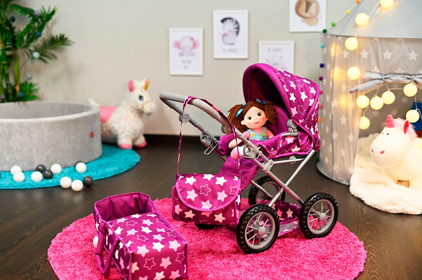 Knorrtoys® Kombi-Puppenwagen »Ruby«, mit Wickeltasche