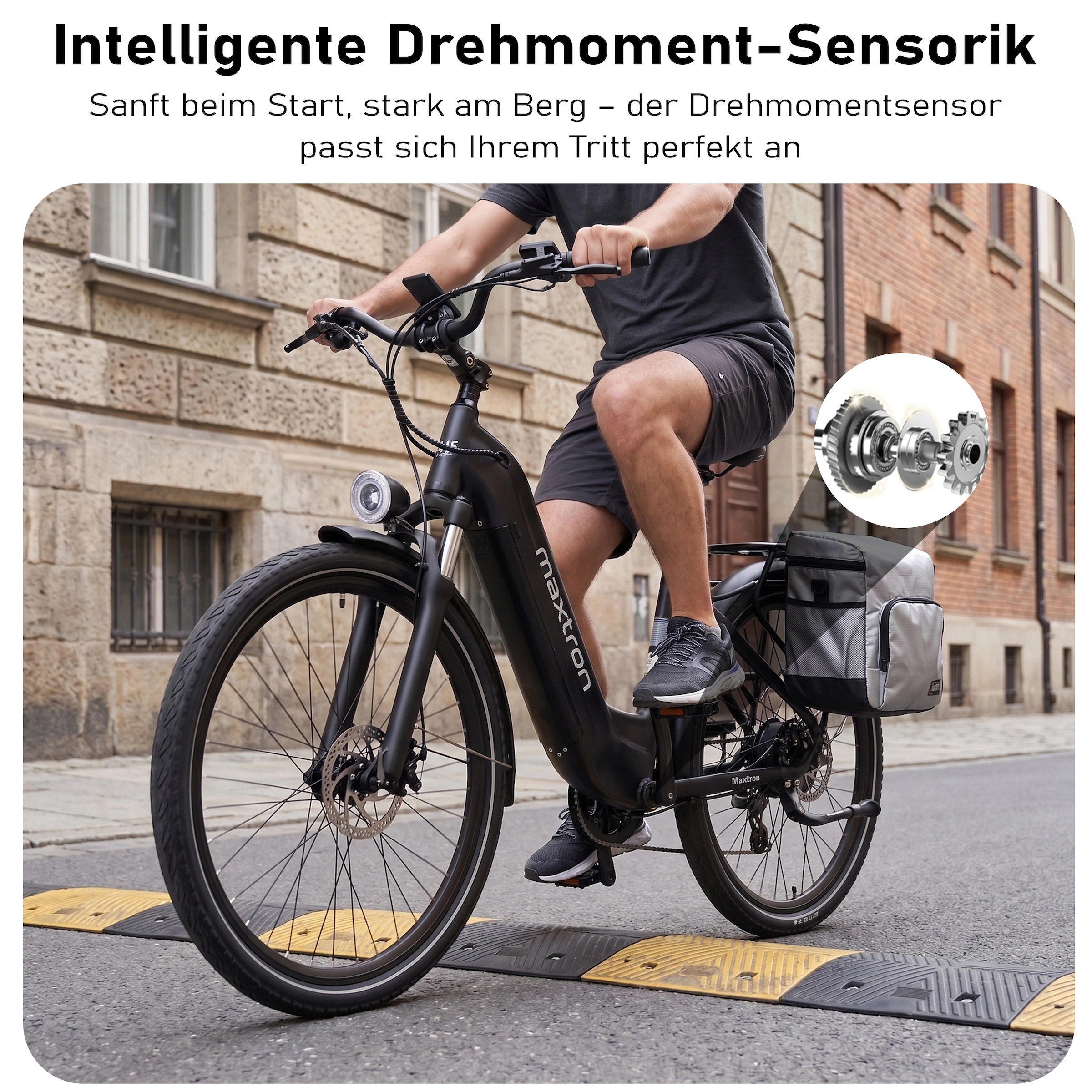 Maxtron »Maxtron Marathon E-Citybike 28 Zoll« 7 Gang Shimano Kettenschaltung Heckmotor 250 W Packung,  Elektrofahrrad für Damen u. Herren