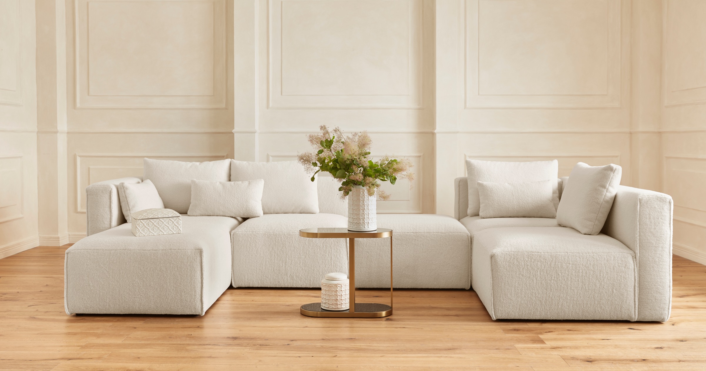 Home affaire Wohnlandschaft »Comfine U-Form«, zusammengesetzt aus Modulen, günstig online kaufen