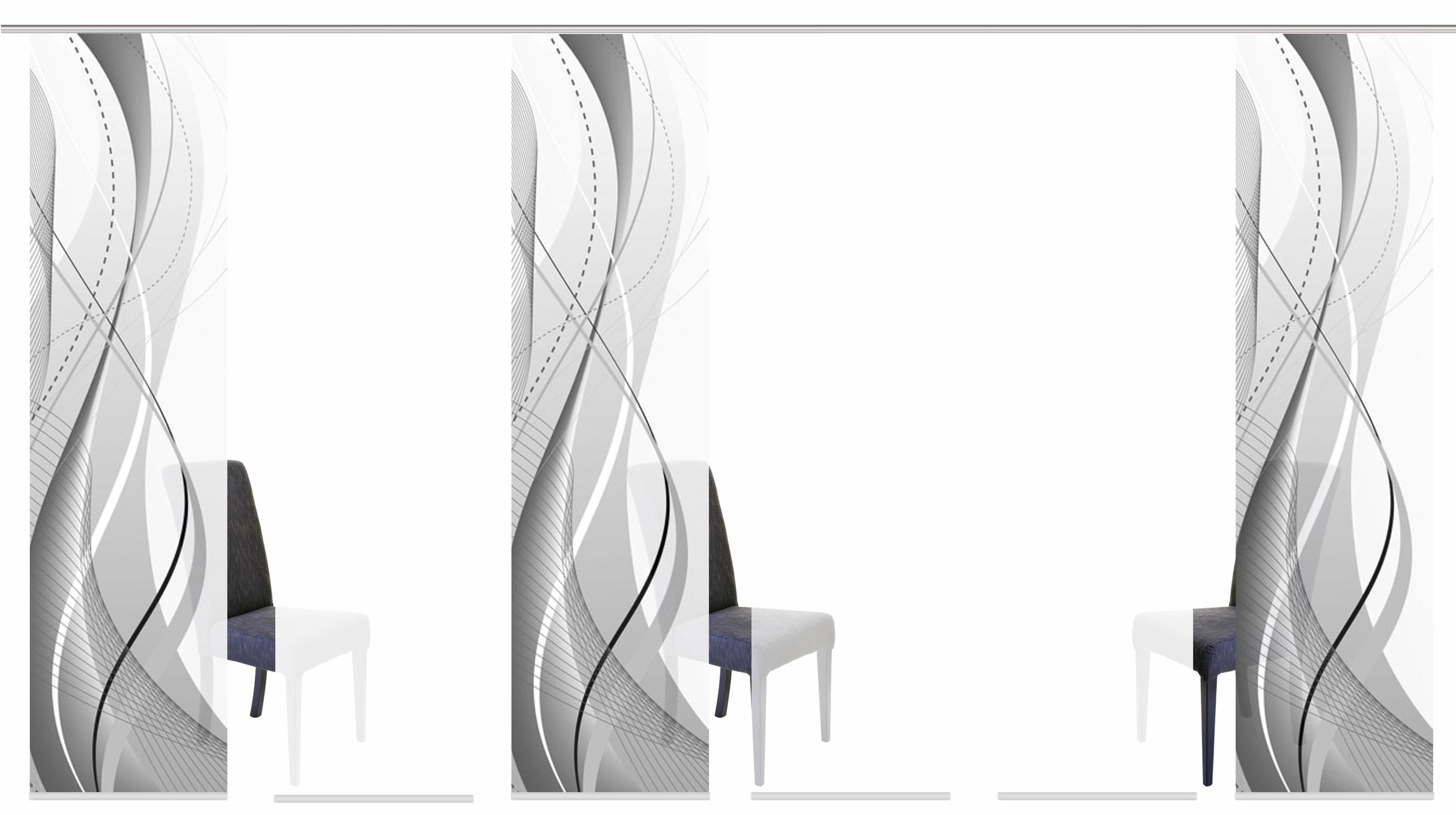 HOME WOHNIDEEN Schiebegardine »WUXi« Klettband 6 Stk. tlg. HxB: 245x60, ink günstig online kaufen