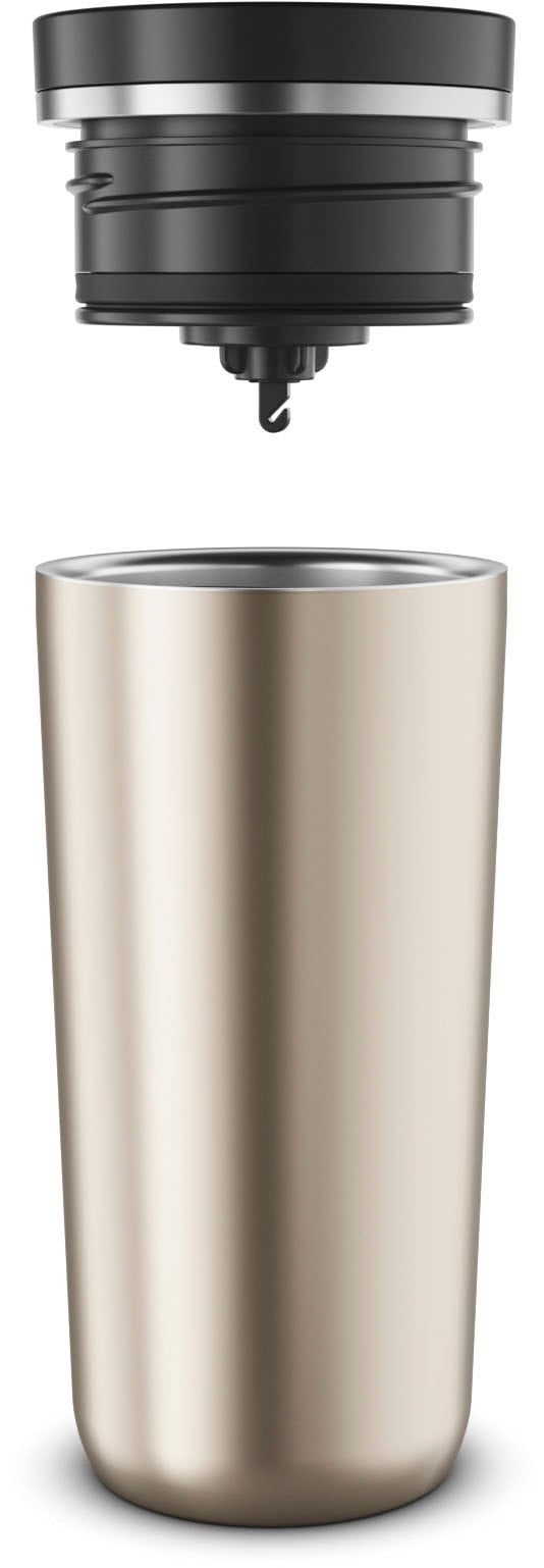 Alfi Thermobecher »ISO COFFEE MUG PRO, absolut dicht, spülmaschinenfest«, (1 tlg.), 0,38l, 6h heiß & 12h kalt, mit Druckknopf & Teebeutel-Aufhänger